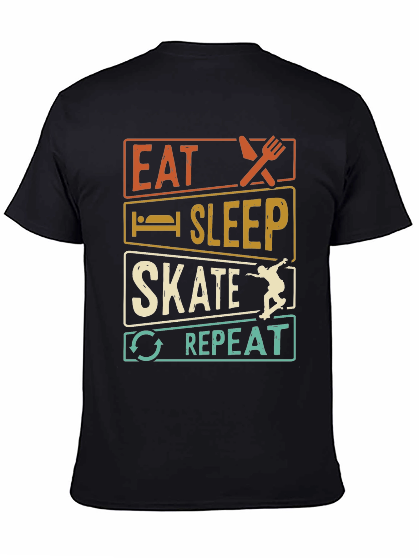 Black Eat Sleep Skate Repeat T-Shirt view 4