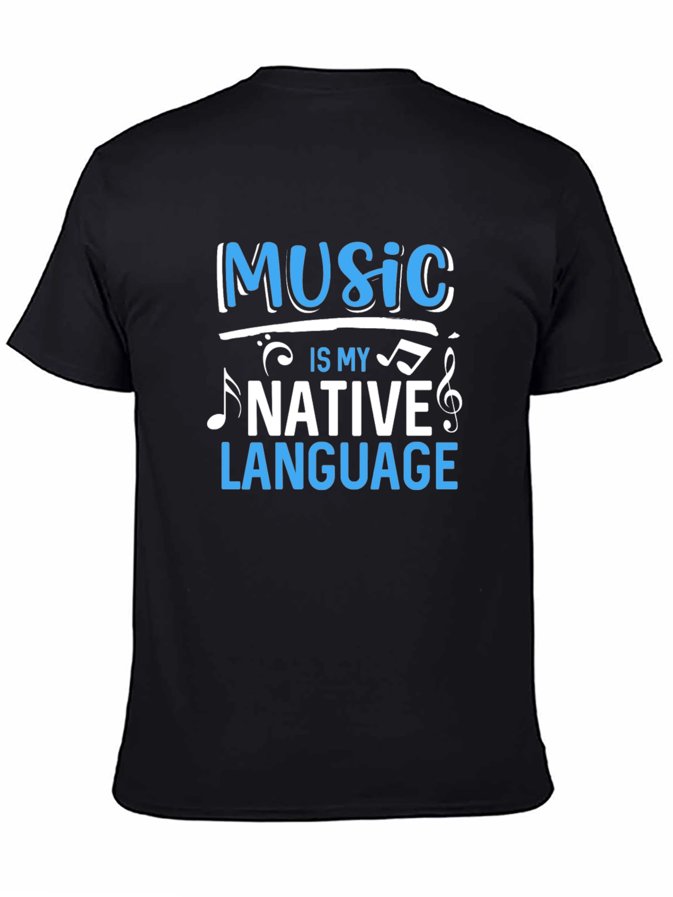 Black Music Is My Native Language Black Graphic Tee view 4