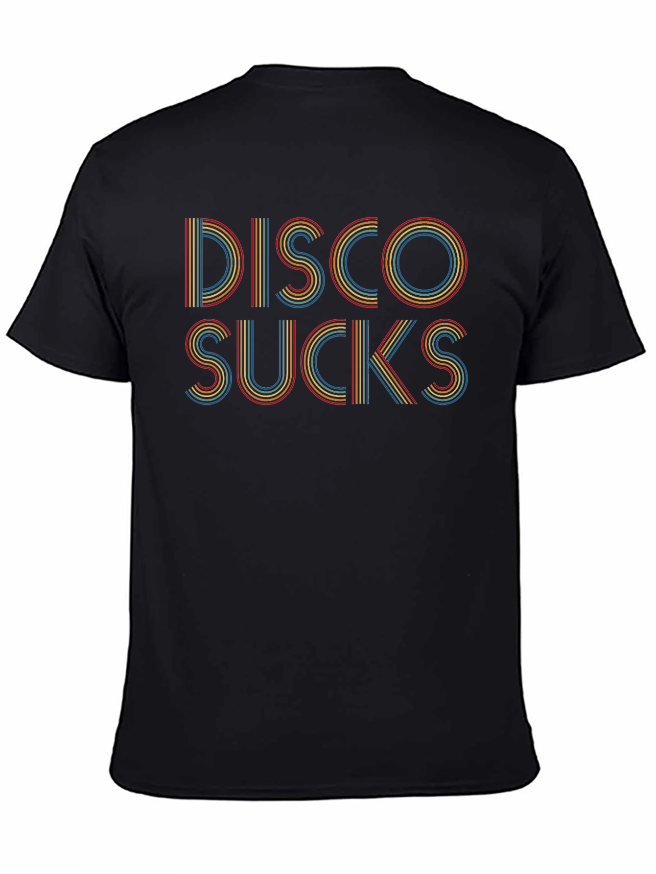 Black Retro Disco Sucks T-Shirt - Vintage Style Tee view 4