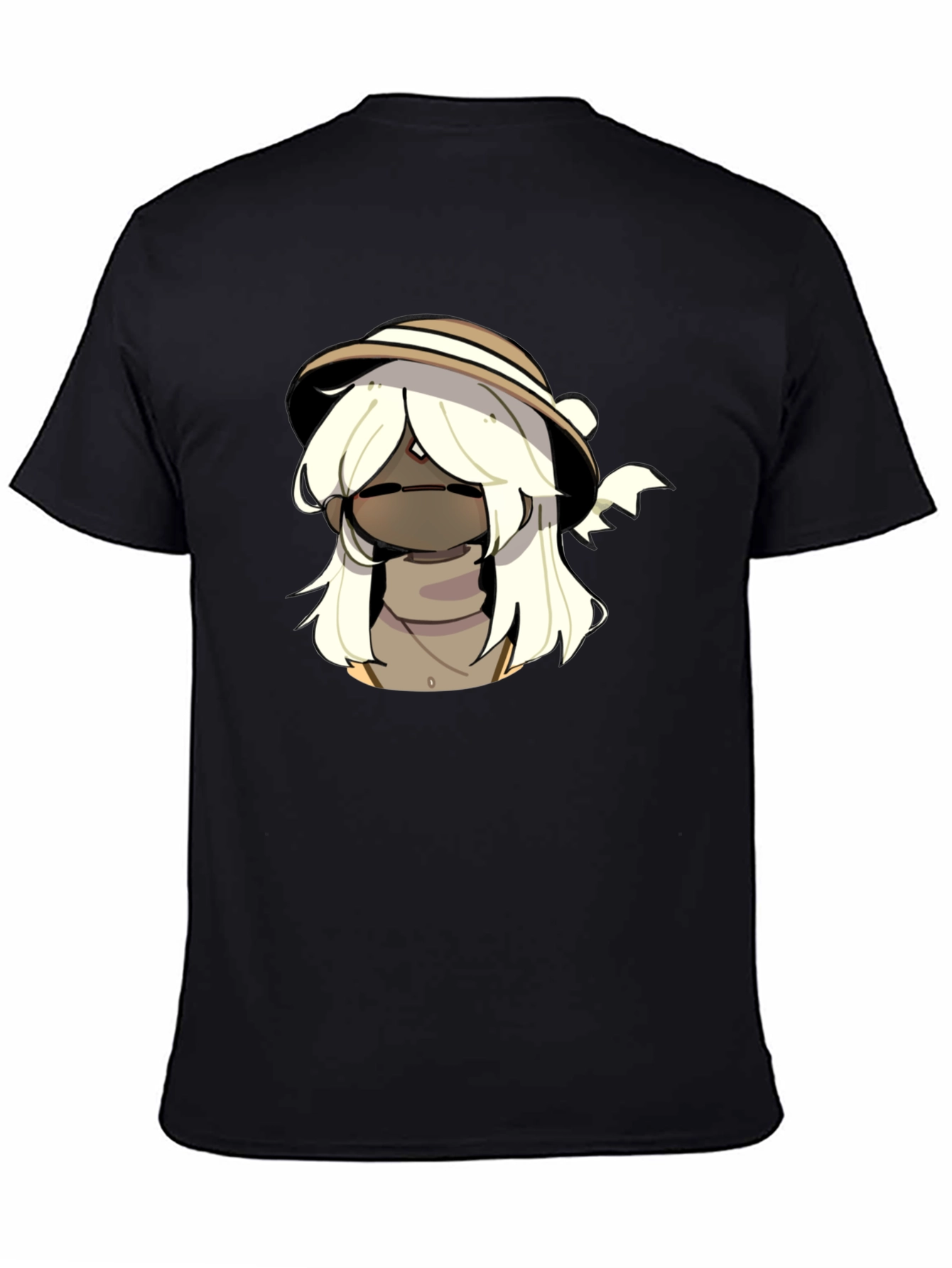 Black Cool Cartoon Character Black T-Shirt view 4