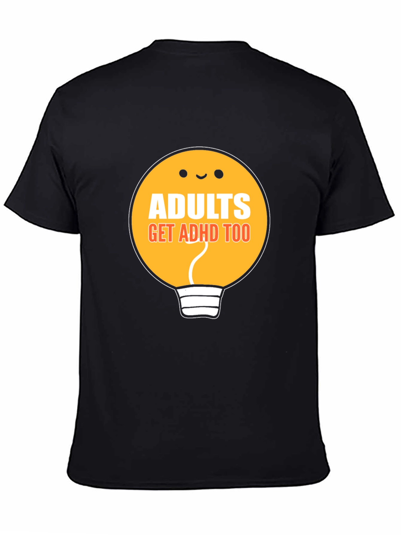 Black Adults Get ADHD Too Black T-Shirt view 4