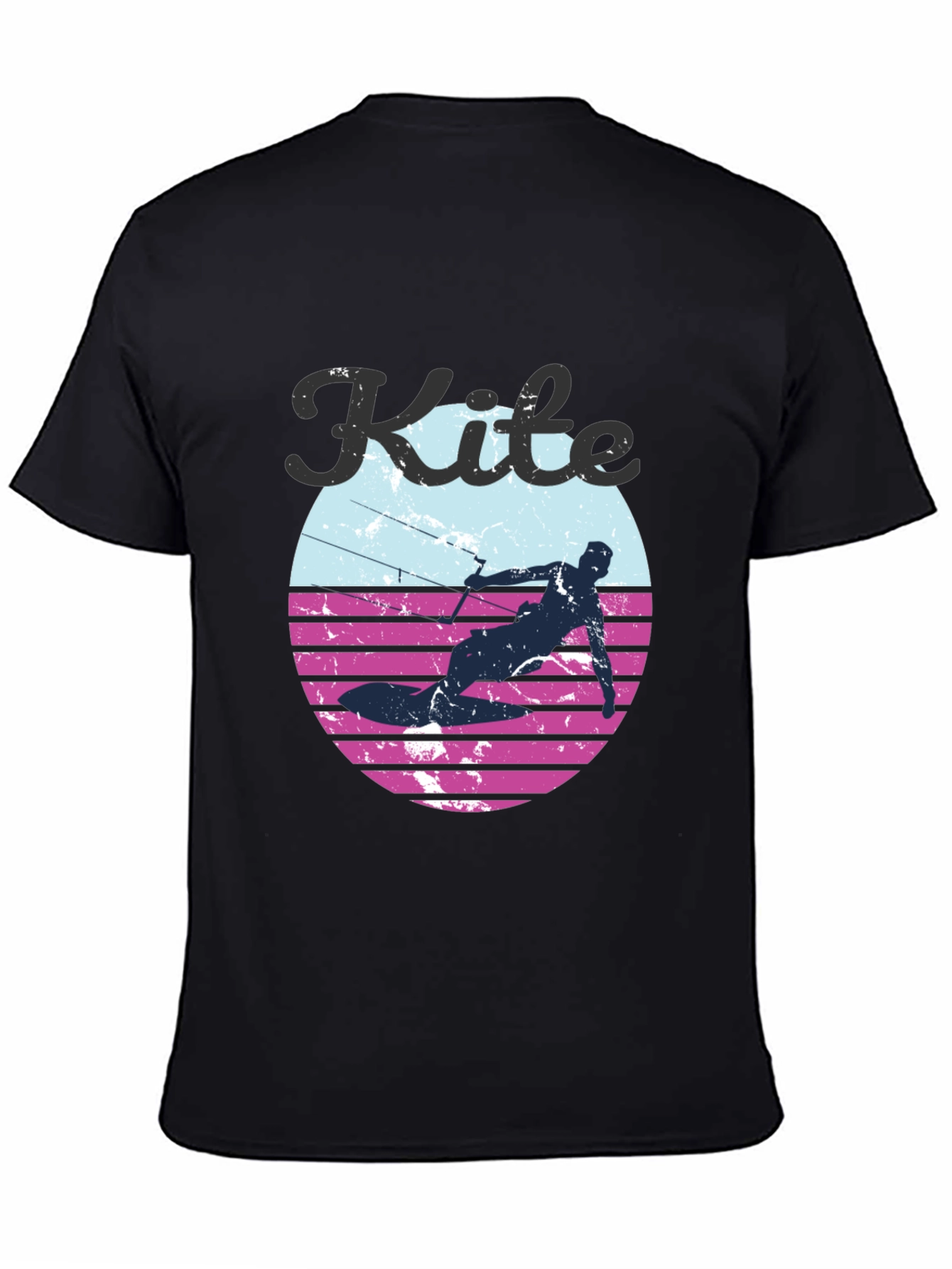 Black Kite Surfing Retro Graphic Tee view 4