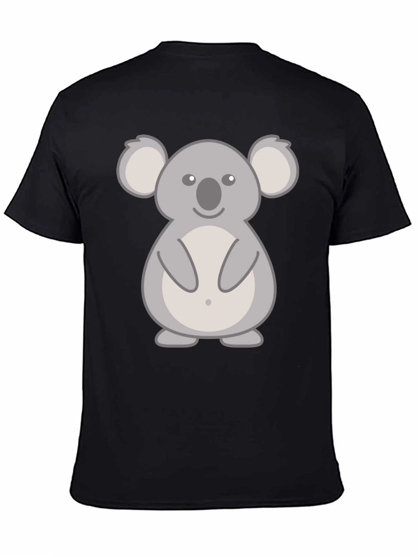 Black Cute Koala Graphic T-Shirt - Black Cotton Tee view 4