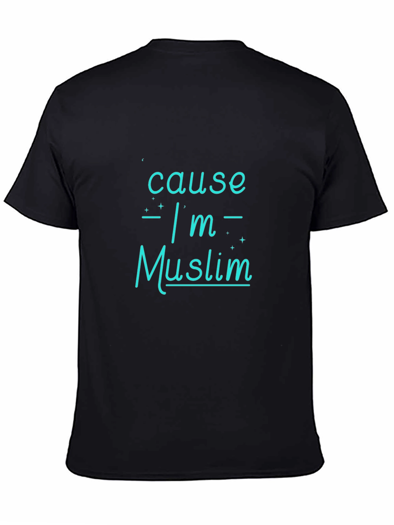 Black Cause I'm Muslim Tee - Black T-Shirt view 4