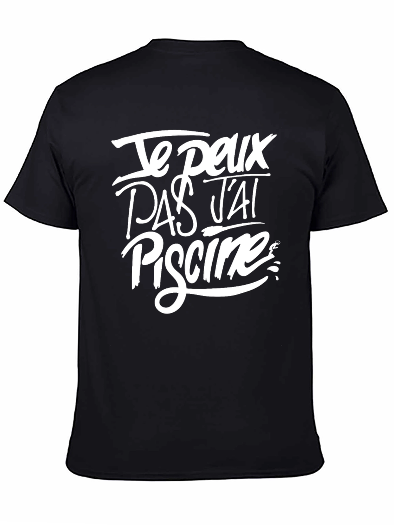 Black Je Peux Pas J'ai Piscine Graphic T-Shirt view 4