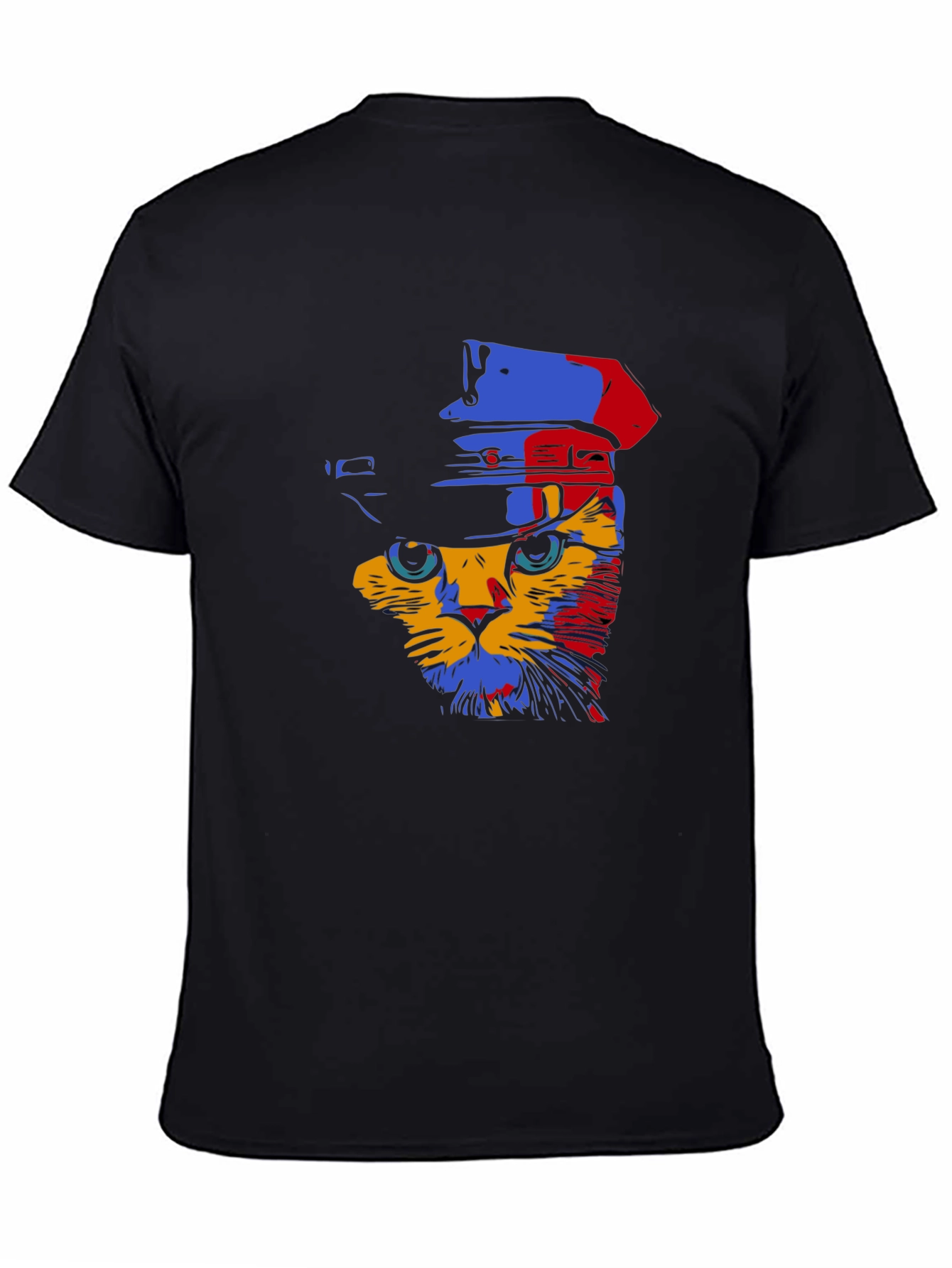 Black Cat Detective T-Shirt - Colorful Cat Design view 4