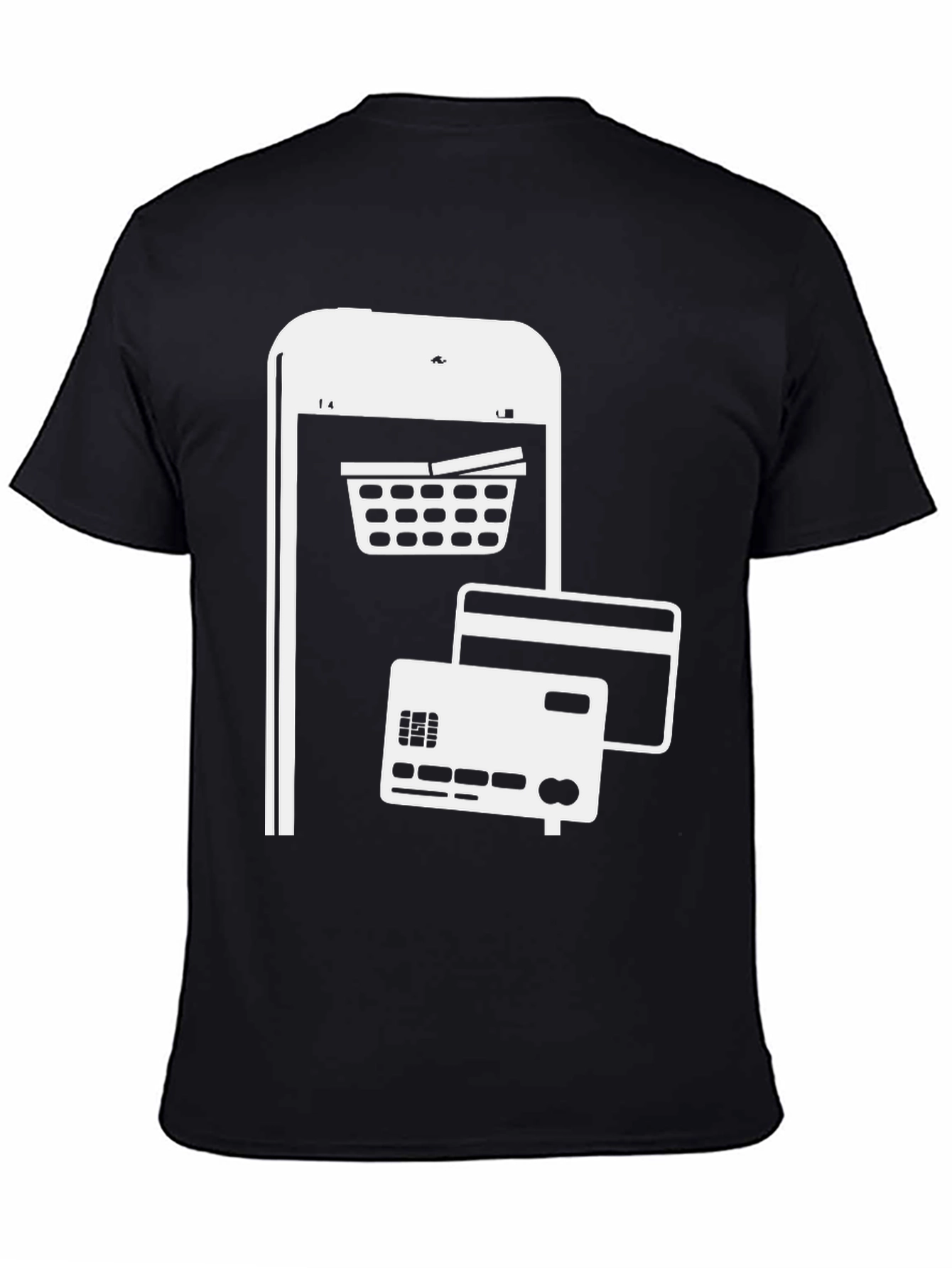 Black Online Shopping T-Shirt view 4