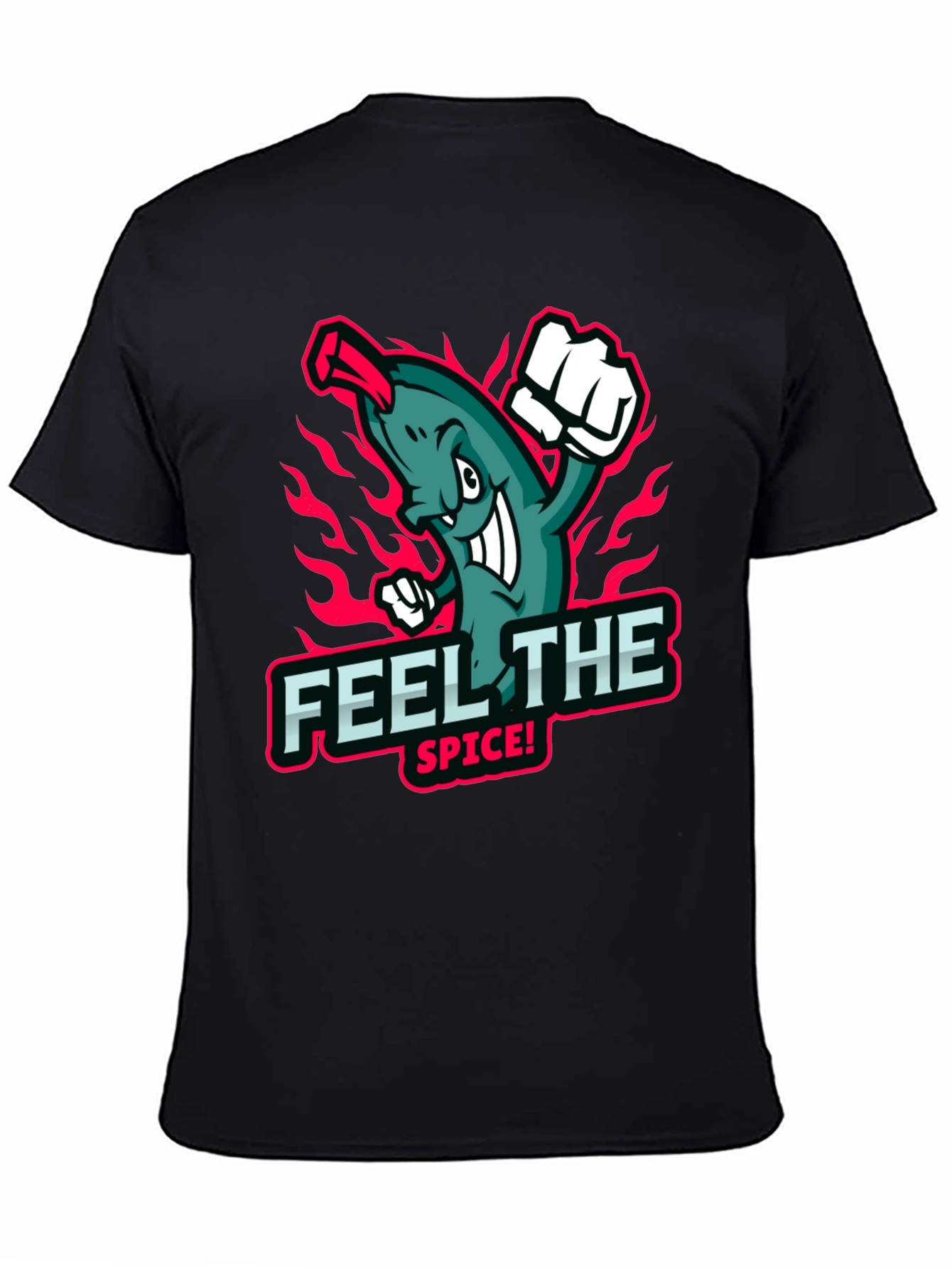Black Feel the Spice! Graphic Print Black T-Shirt view 4
