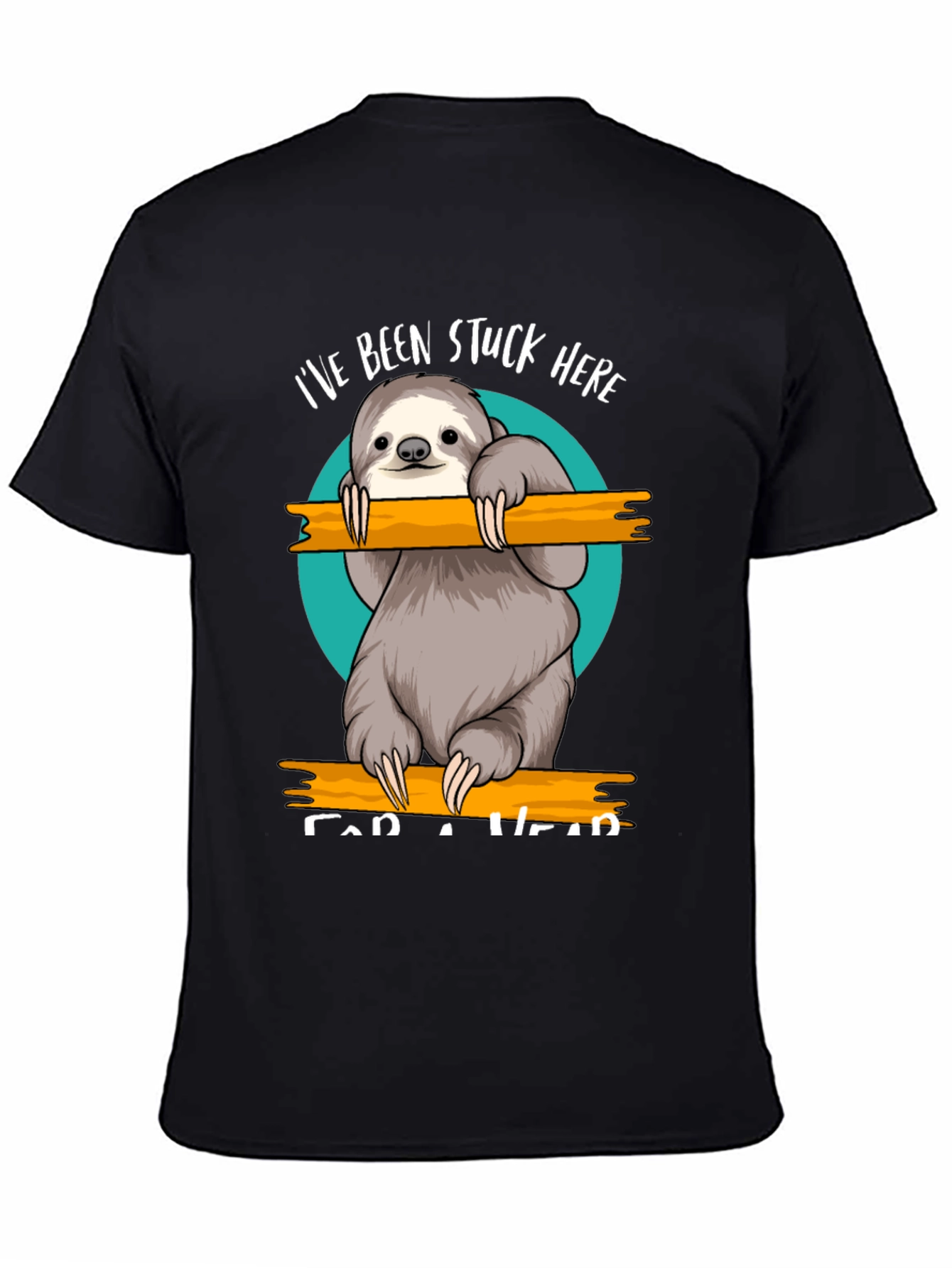 Black Stuck Here Sloth Graphic Tee - Relaxed Fit view 4