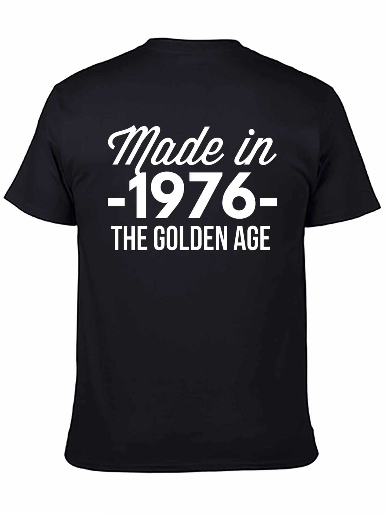 Black Made in 1976 T-Shirt - Golden Age Vintage Tee view 4