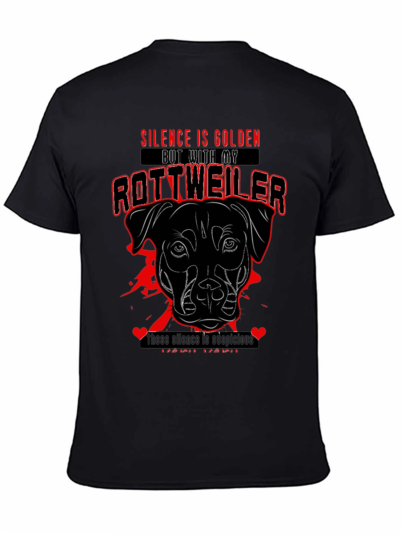Silence is Golden Rottweiler Graphic Tee - 4
