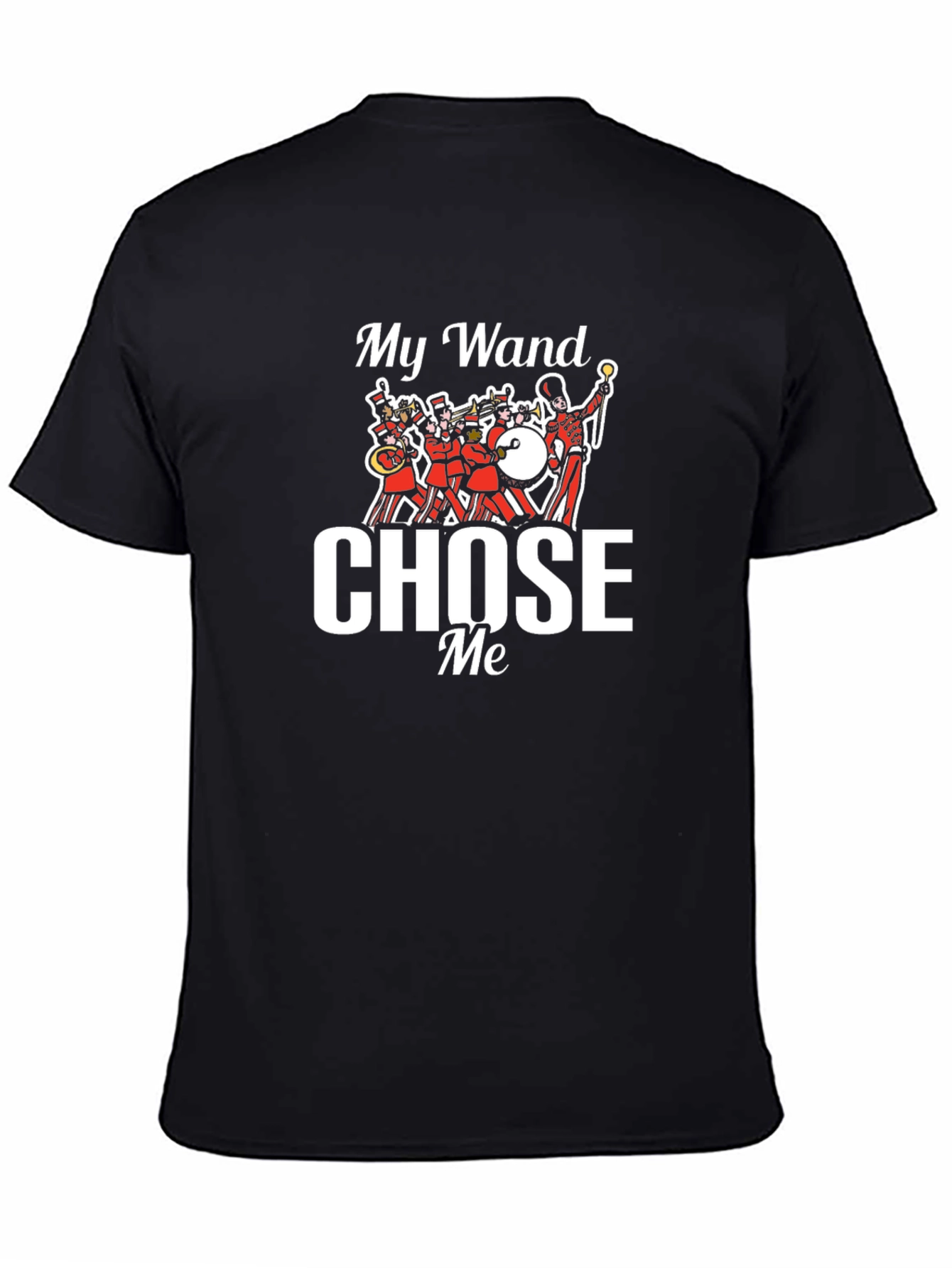 Black My Wand Chose Me Funny Band Graphic T-Shirt view 4