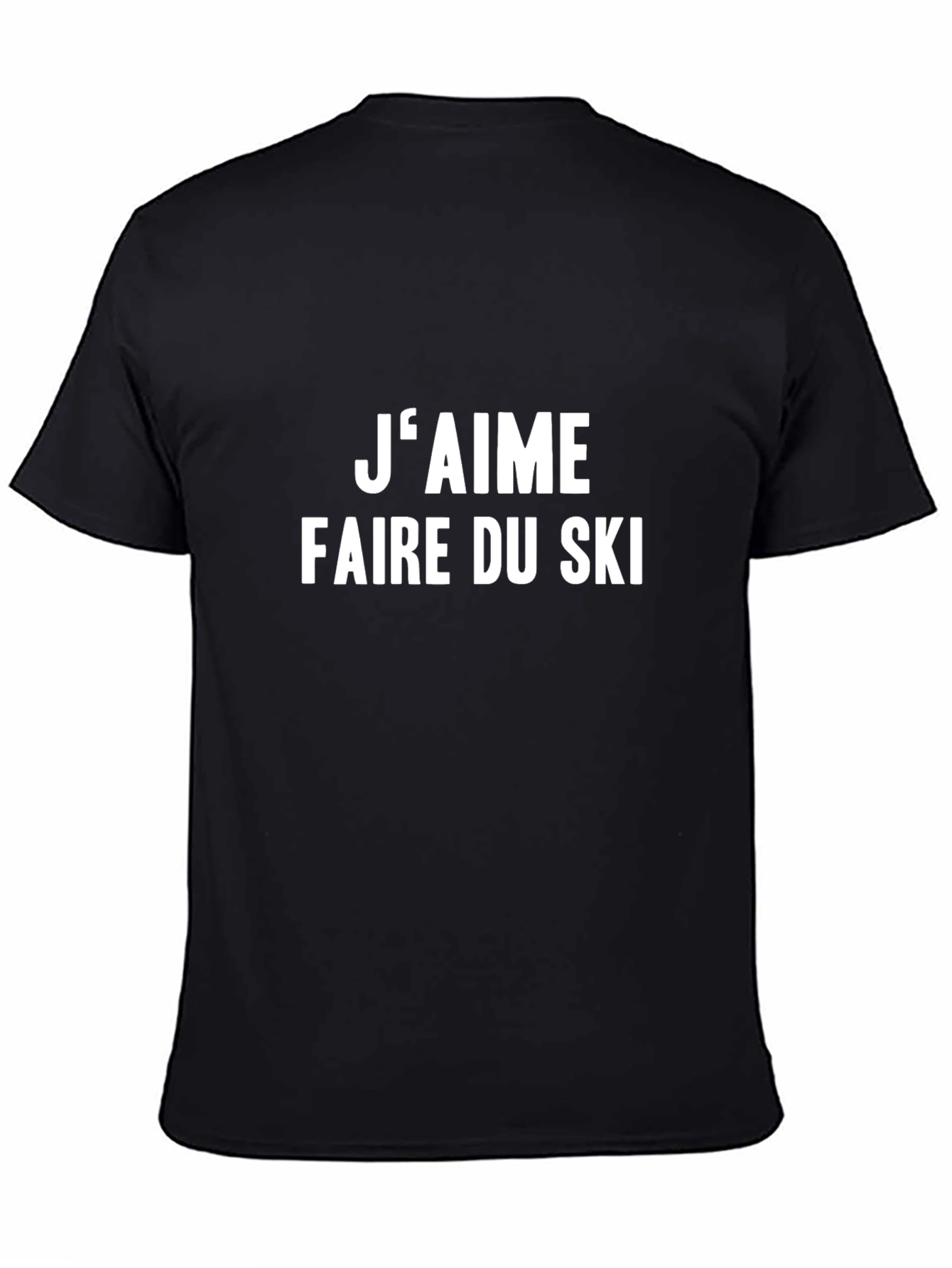 Black J'aime Faire du Ski Black T-Shirt view 4