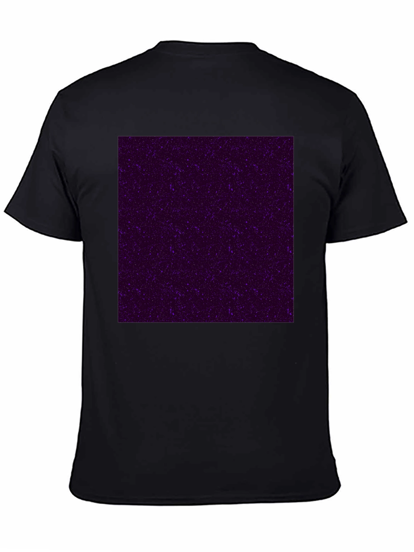 Black Galaxy Print Black Crew Neck T-Shirt view 4
