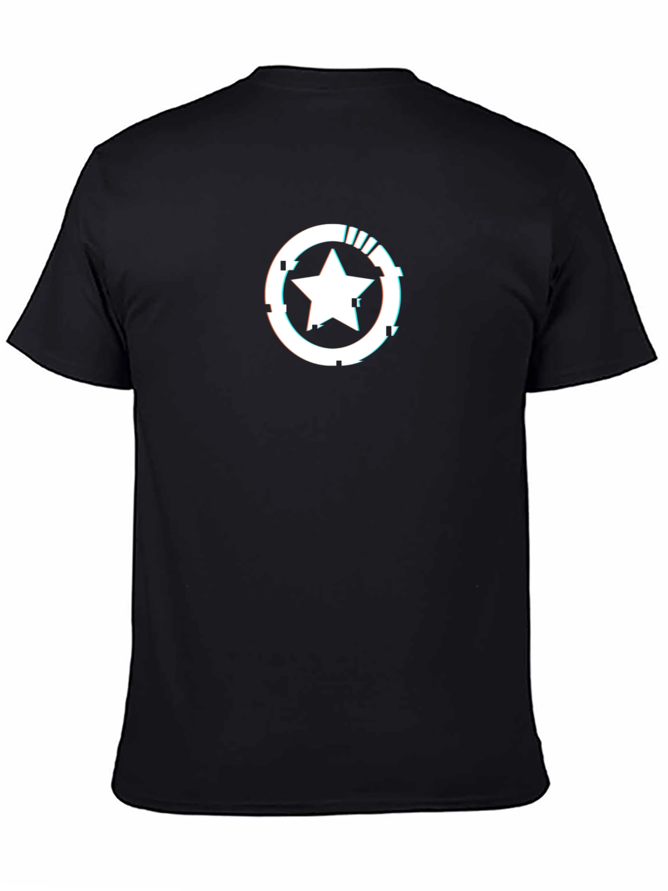Black Star Glitch Black T-Shirt view 4
