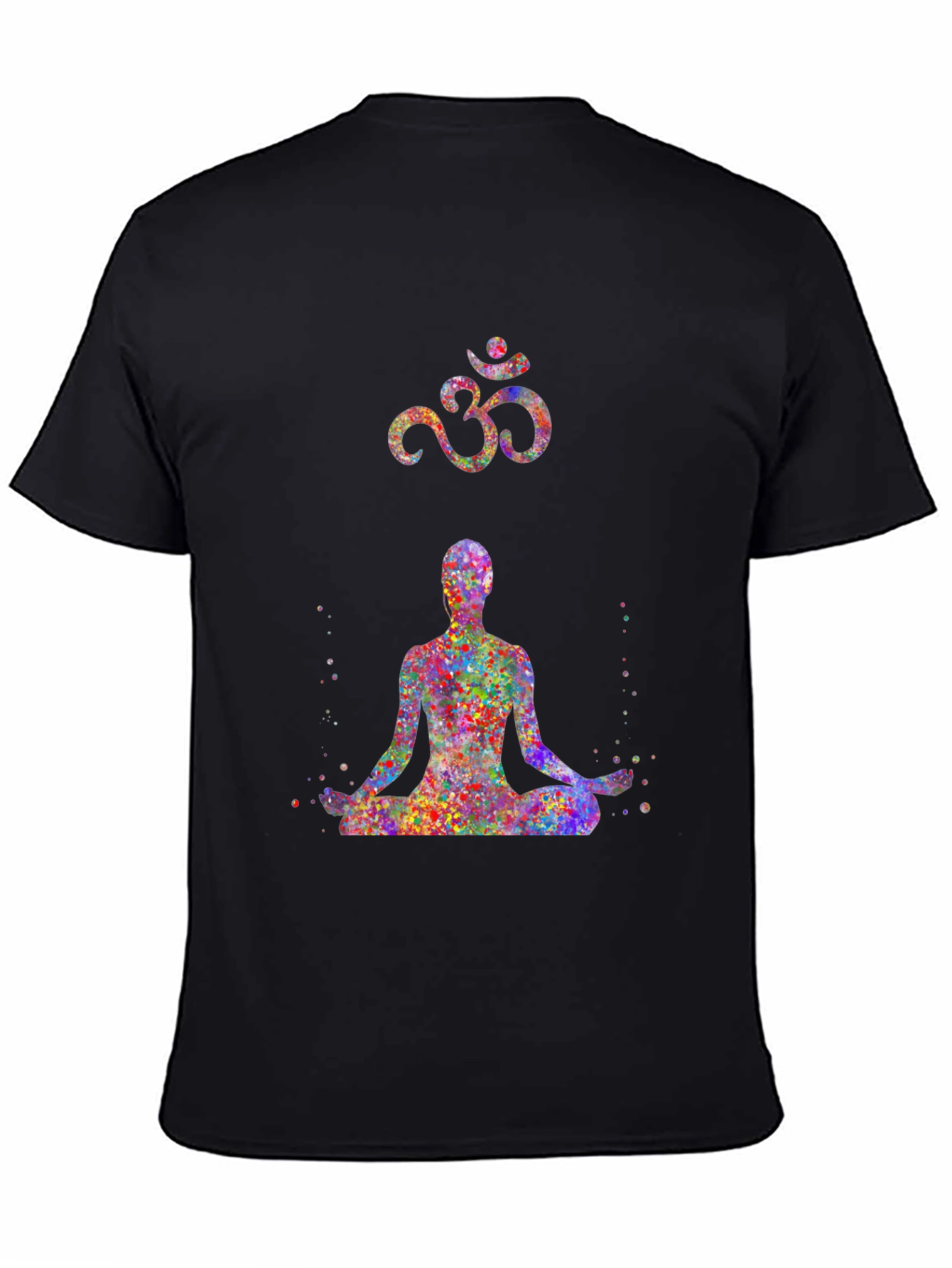 Black Yoga Om Symbol Graphic T-Shirt view 4