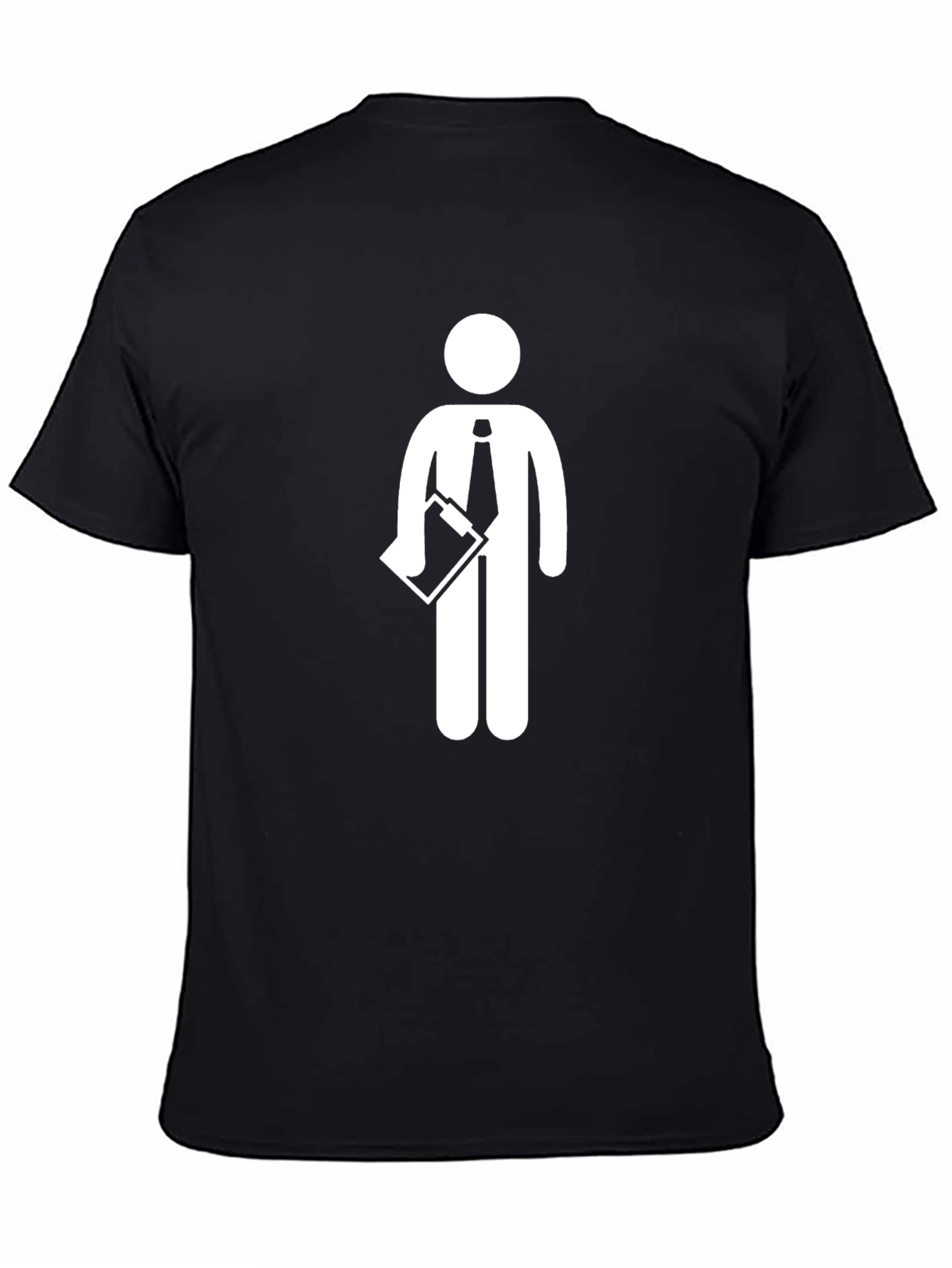 Black Business Man Graphic Tee - Funny Stick Figure Shirt view 4