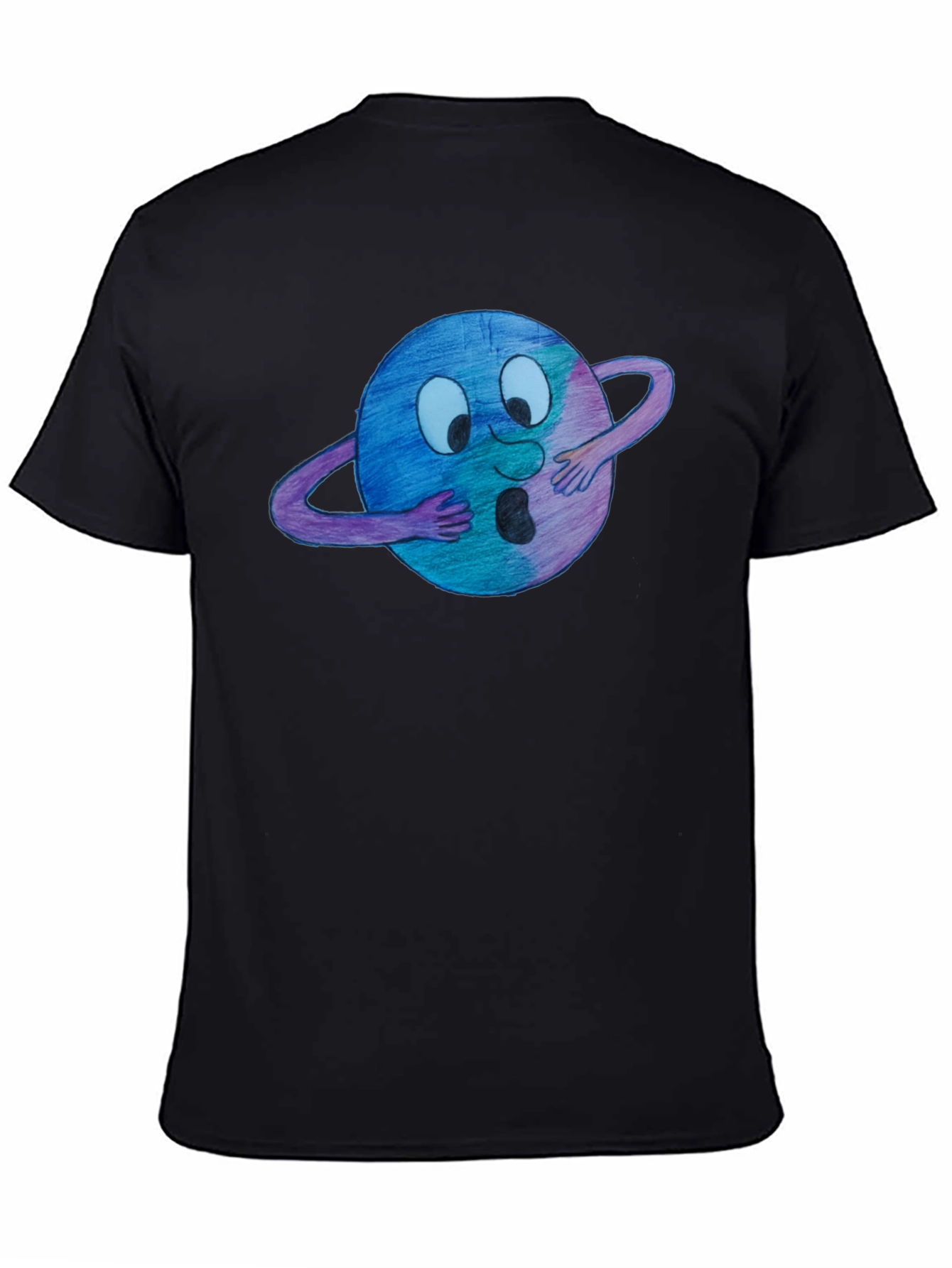 Black Cartoon Planet T-Shirt view 4