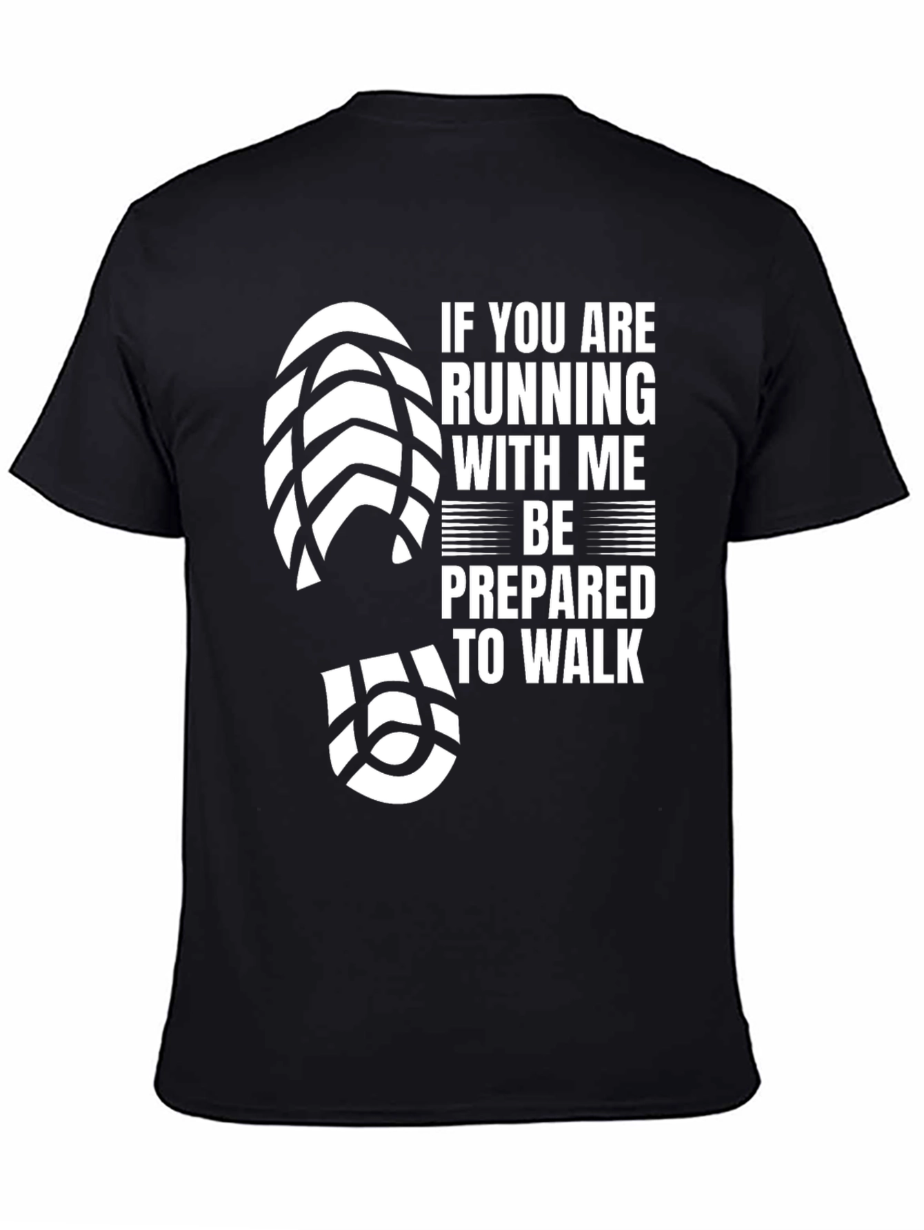 Black Running Humor T-Shirt - Be Prepared to Walk view 4
