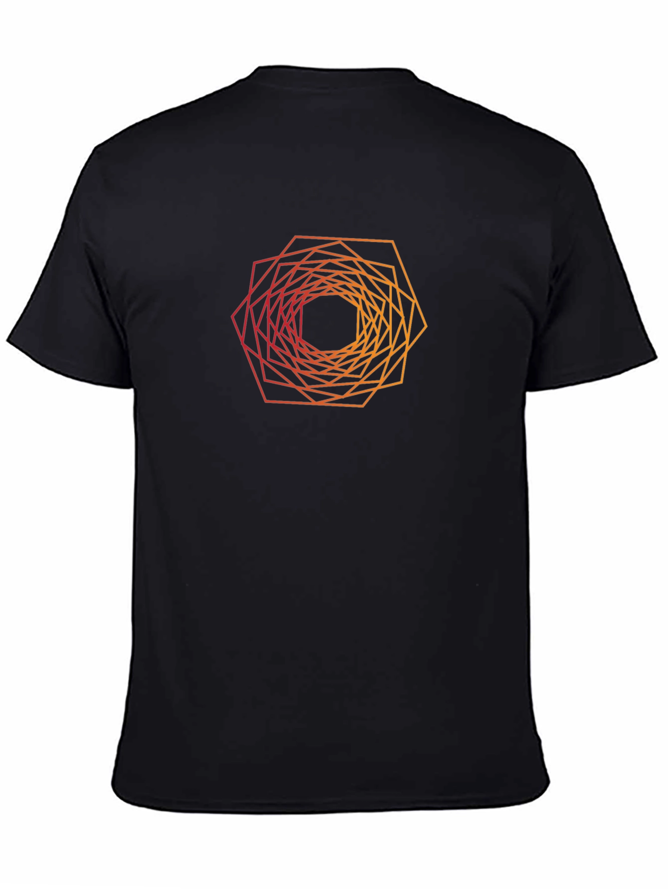 Black Geometric Hexagon Gradient T-Shirt view 4