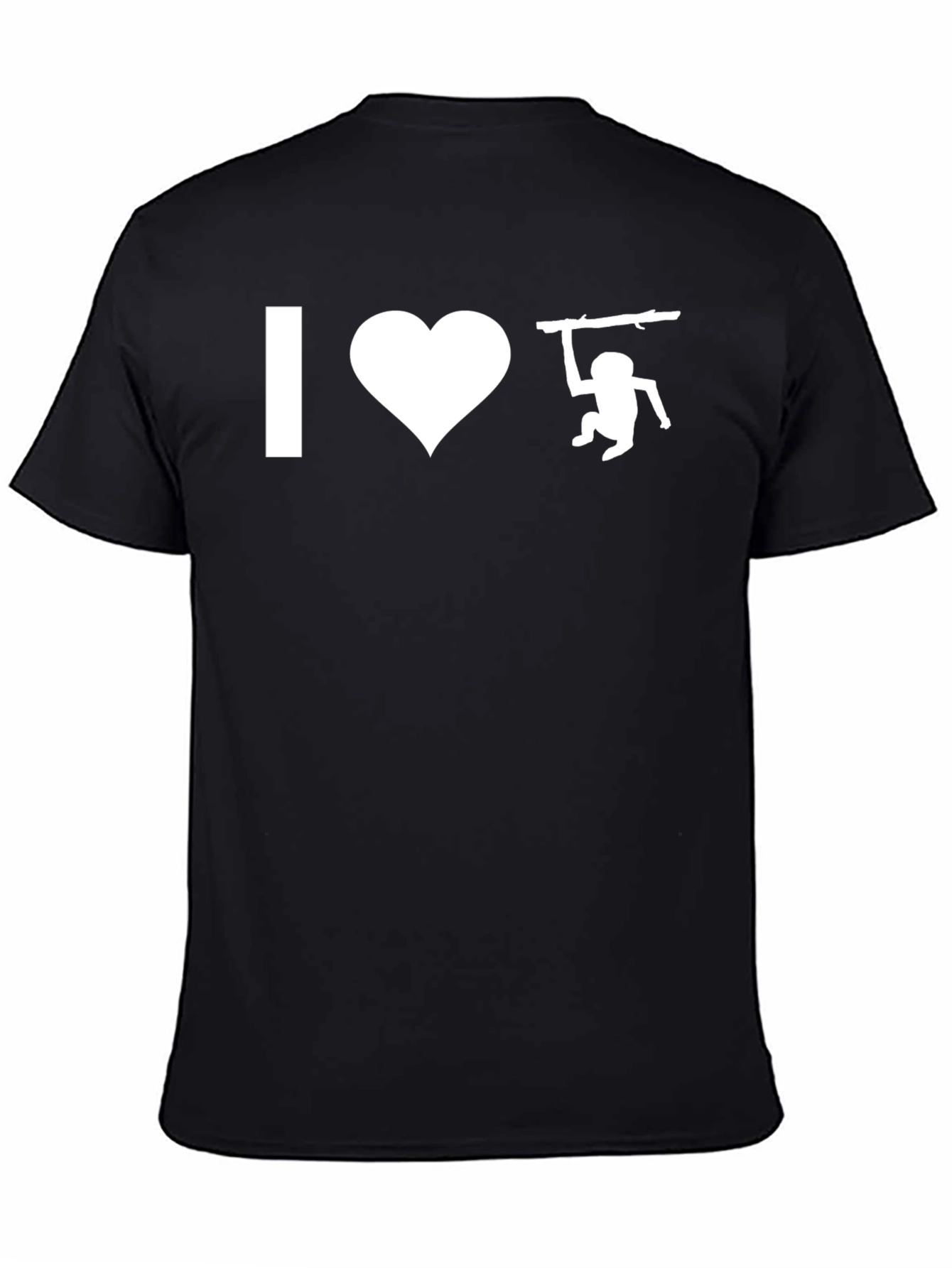 Black I Heart Monkeys Graphic Tee - Black Cotton T-Shirt view 4