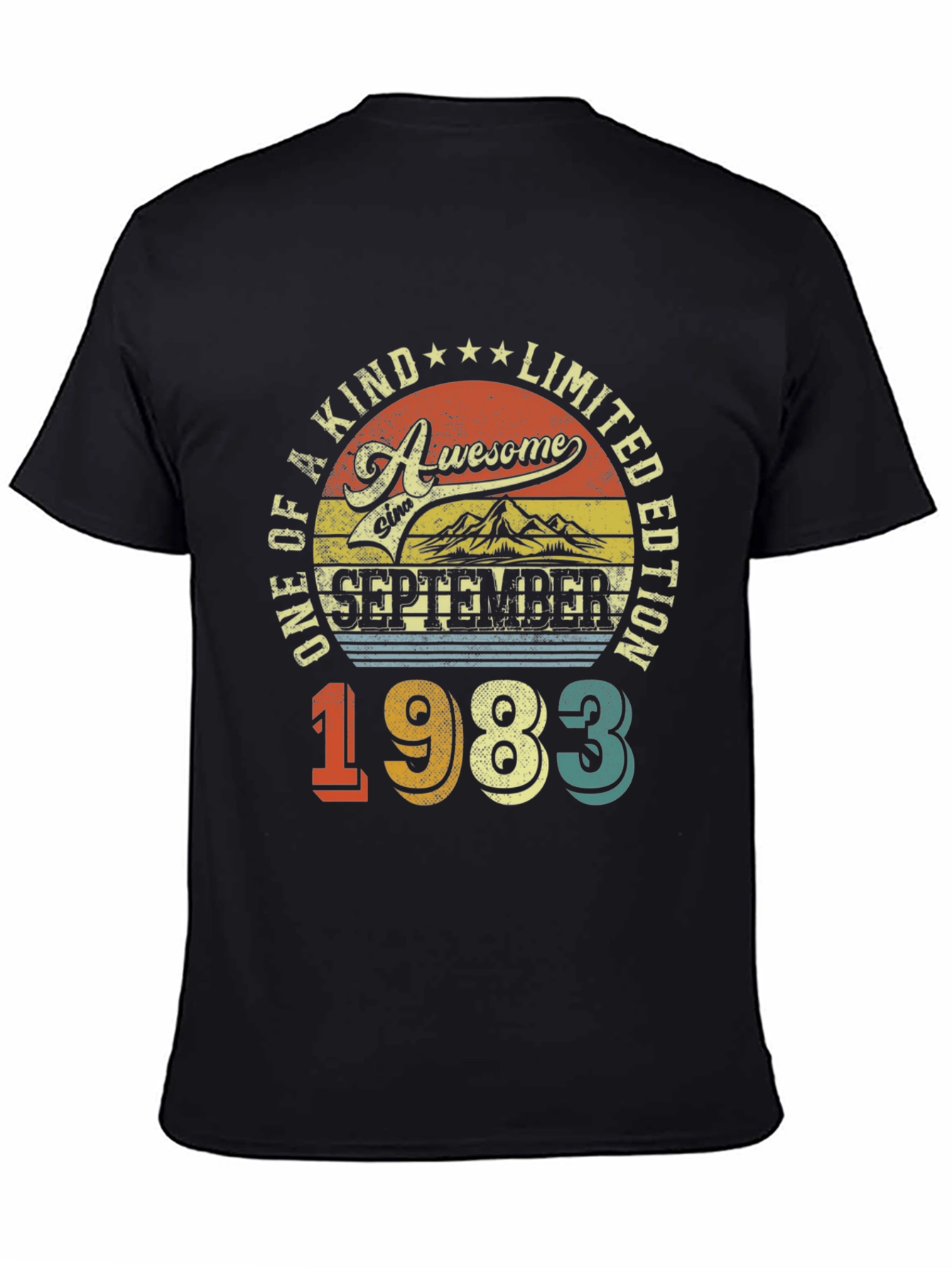 Black Awesome Since September 1983 T-Shirt view 4