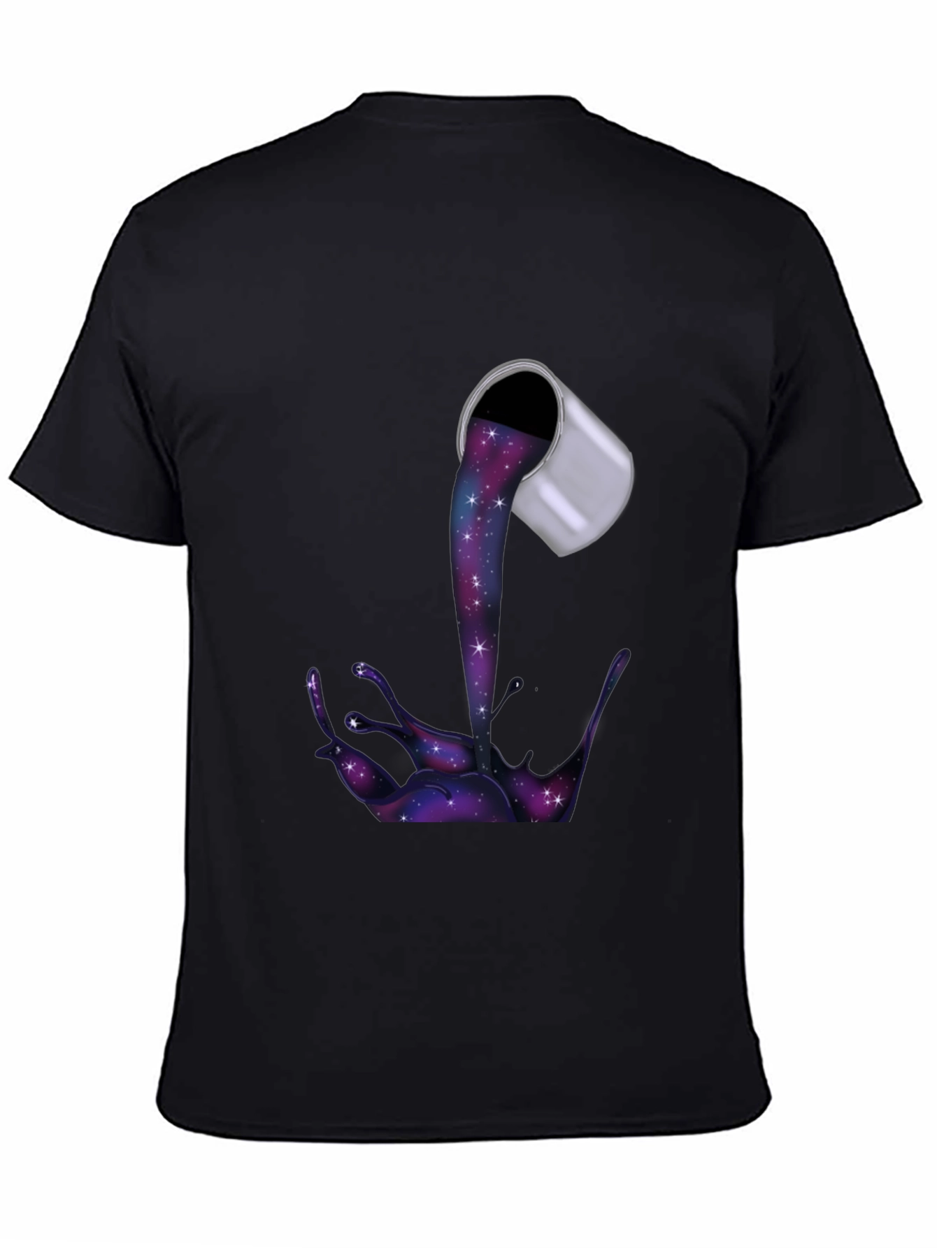Black Galaxy Paint Pour Men's T-Shirt view 4