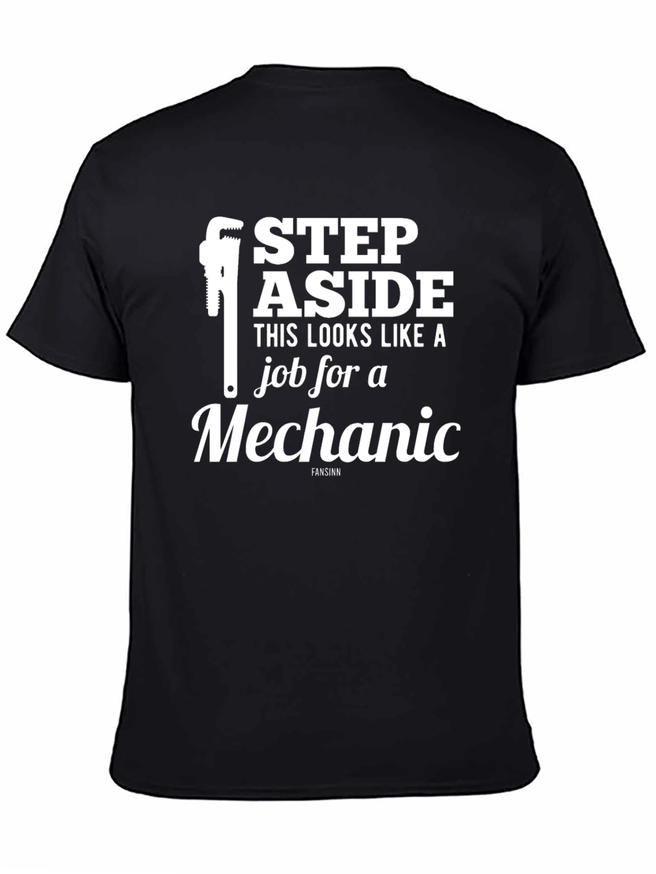 Black Mechanic Job T-Shirt view 4