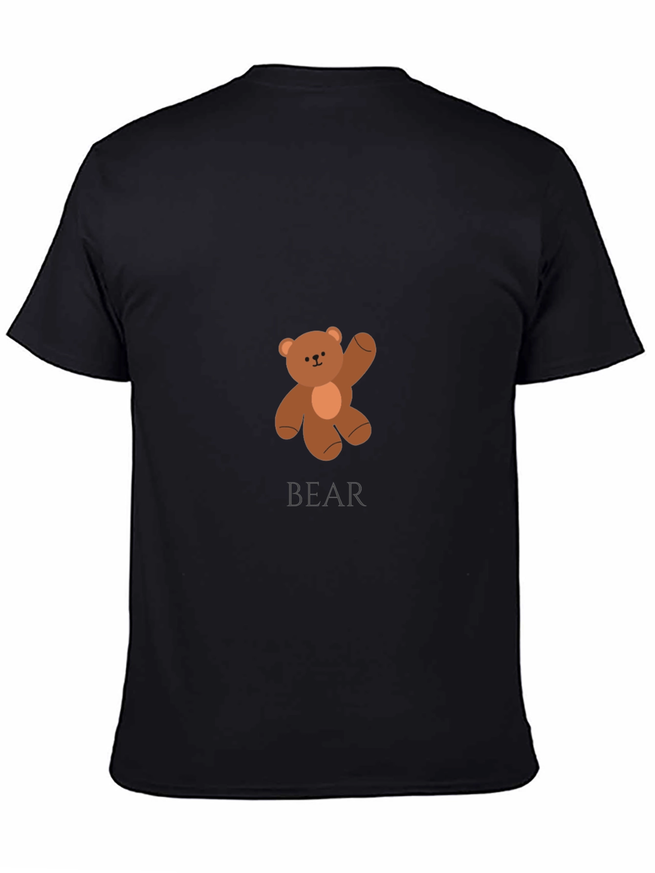 Black Men's Black Teddy Bear Graphic T-Shirt view 4