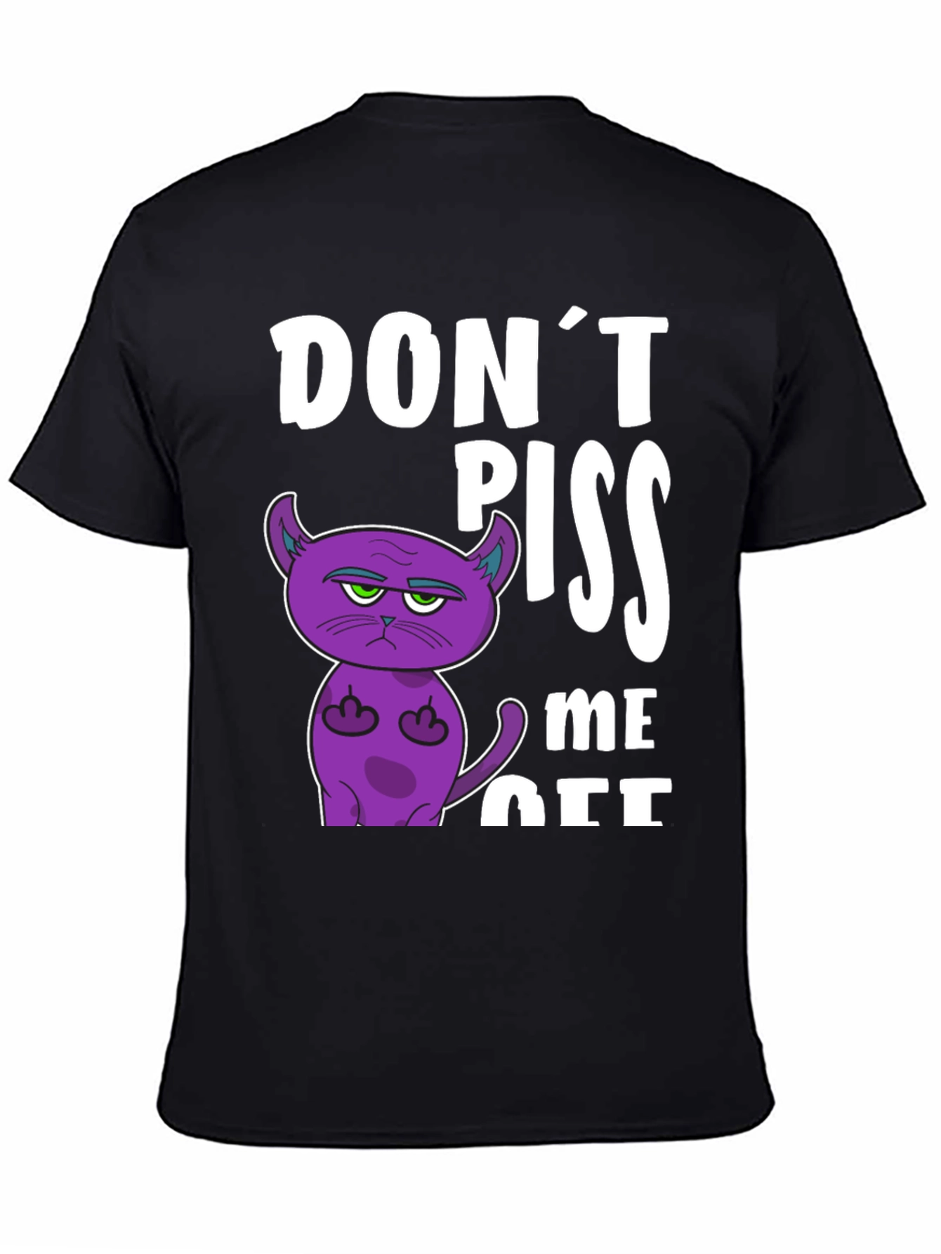 Black Don't Piss Me Off Funny Cat T-Shirt view 4