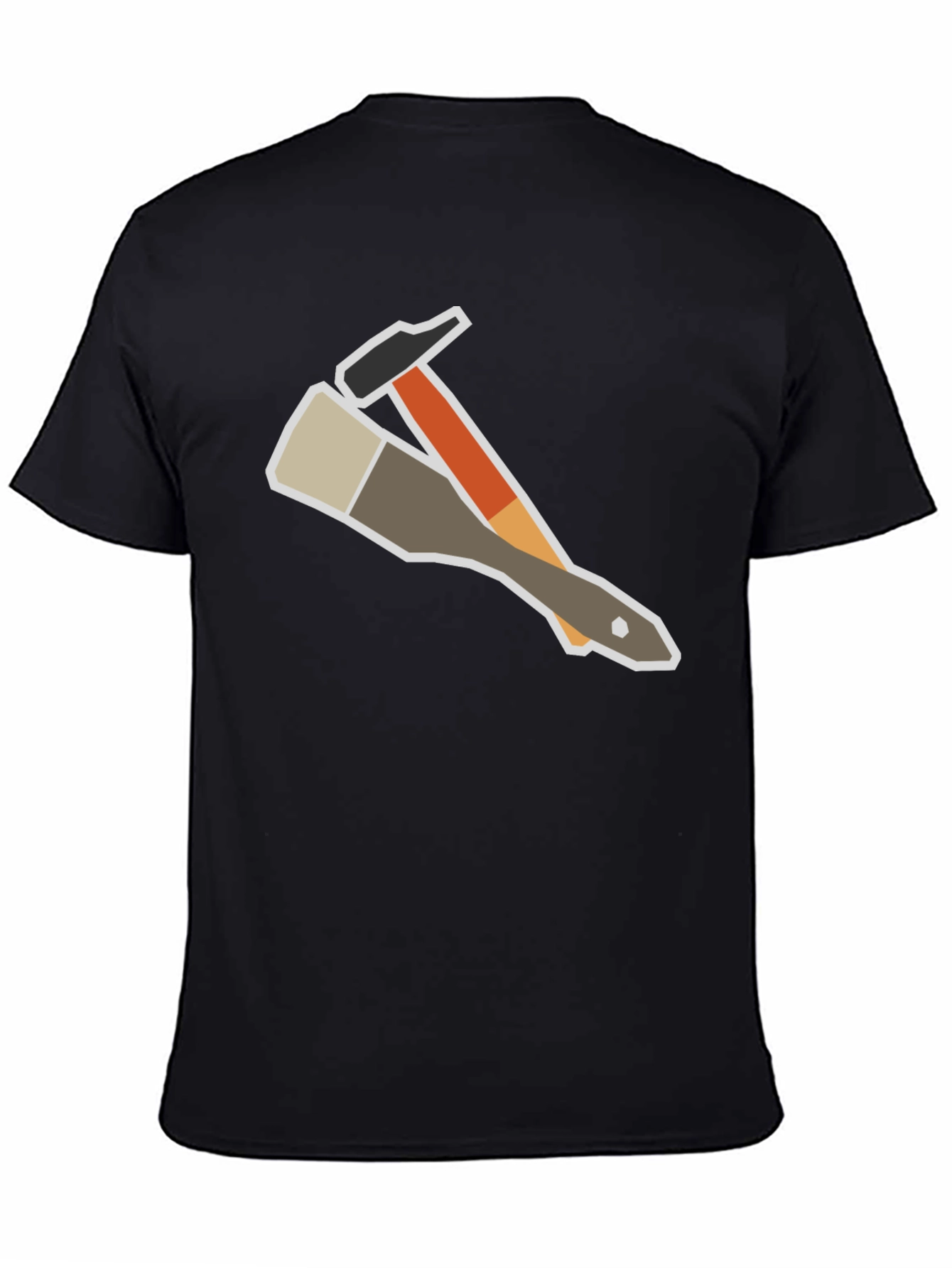 Black Painter's Tee: Hammer & Brush Graphic T-Shirt view 4