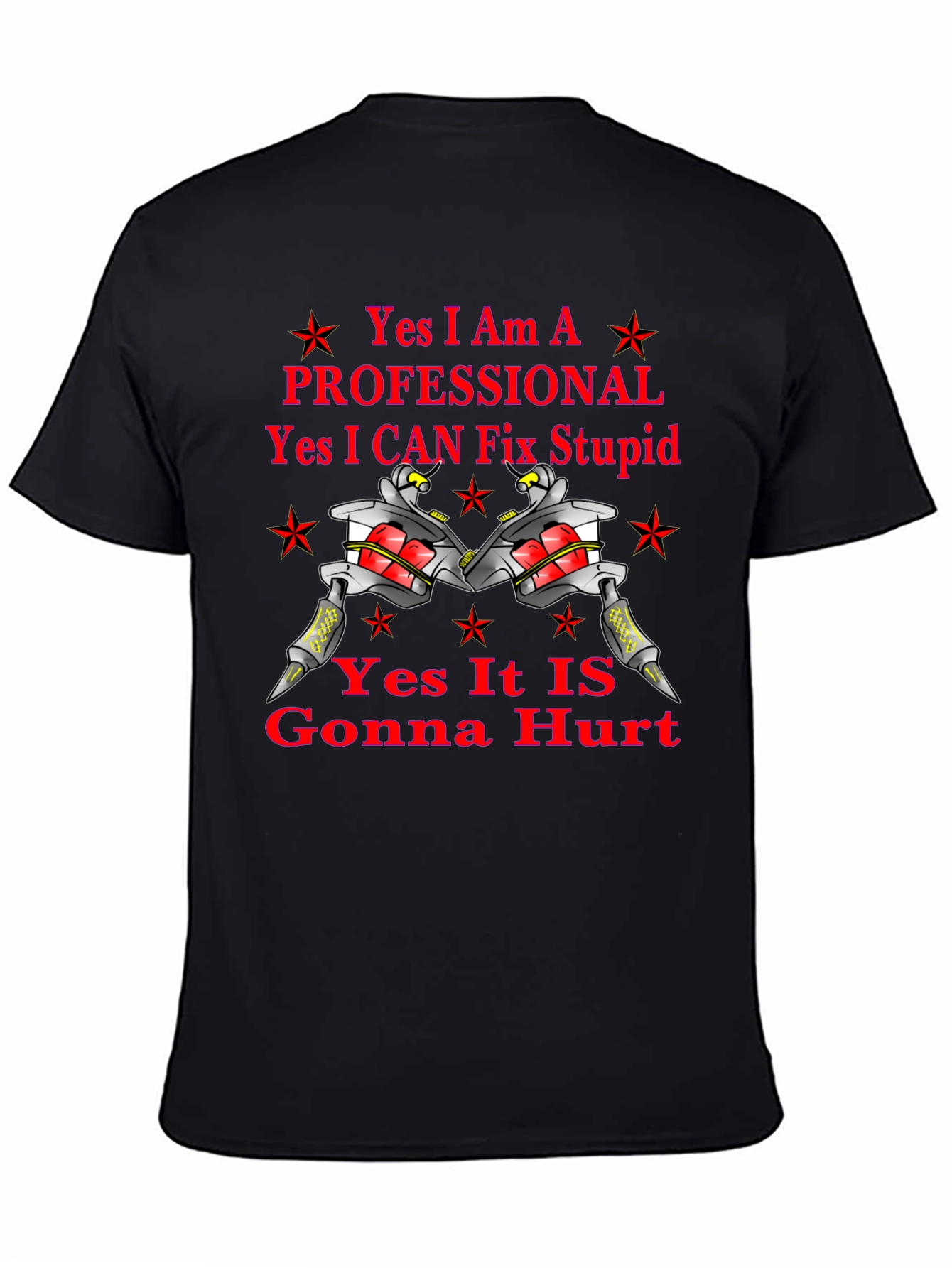 Black Tattoo Artist Humor Graphic T-Shirt view 4