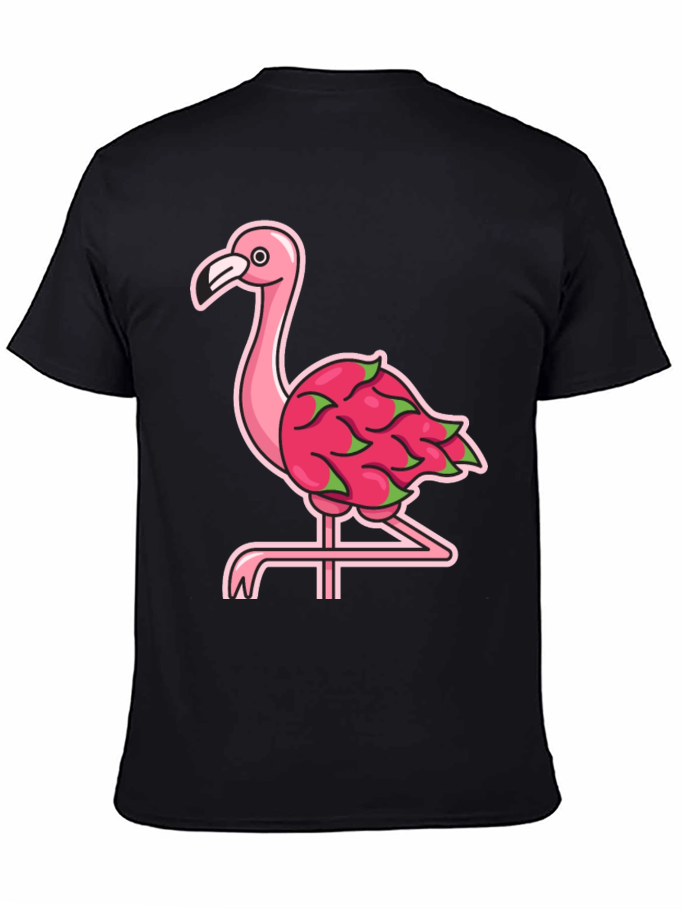 Black Flamingo Dragon Fruit Graphic Tee view 4