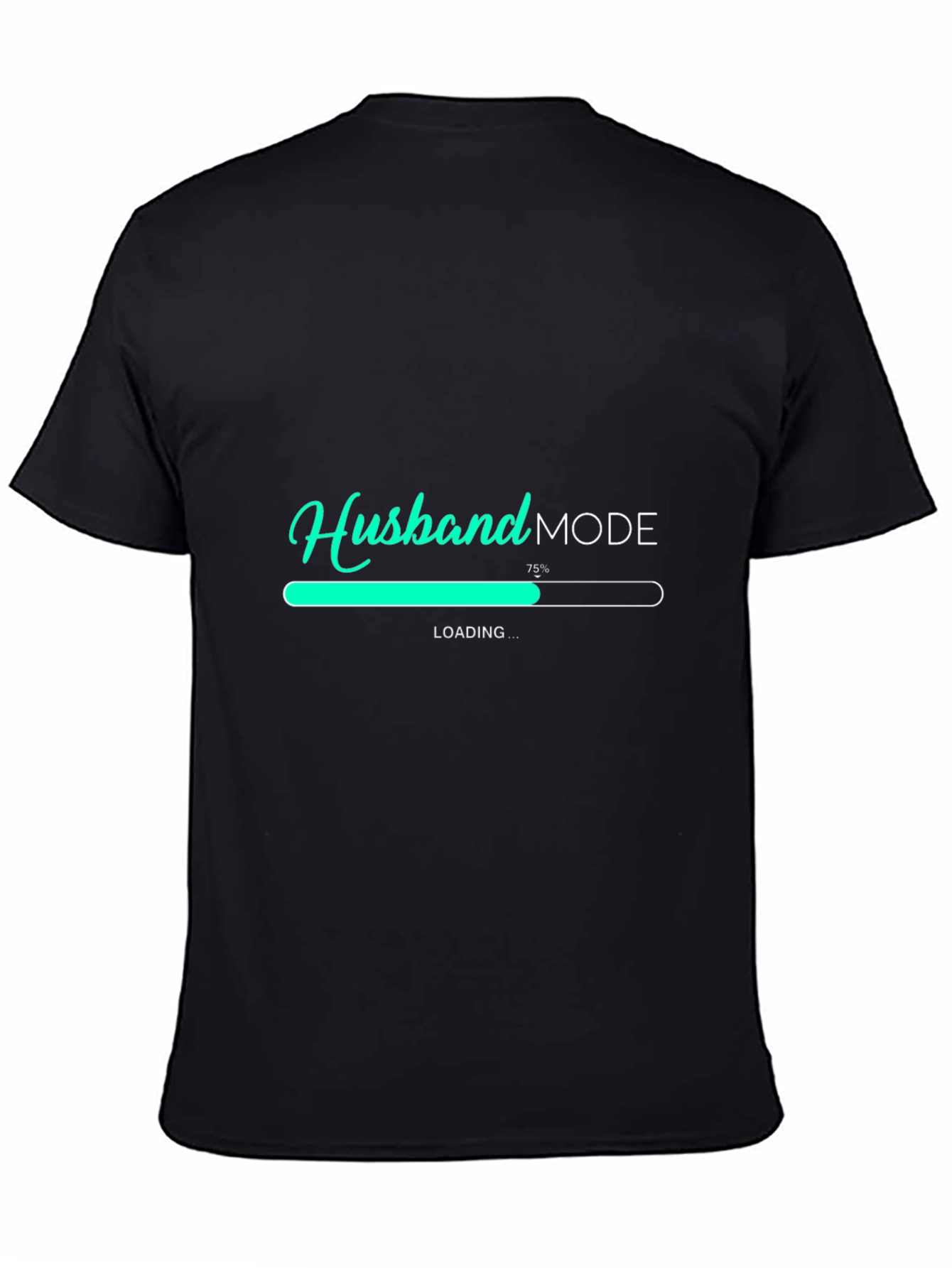 Black Husband Mode Loading Men's Black T-Shirt view 4