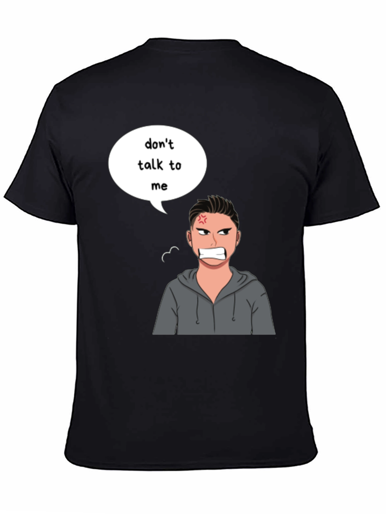 Black Don't Talk To Me Angry Cartoon T-Shirt view 4