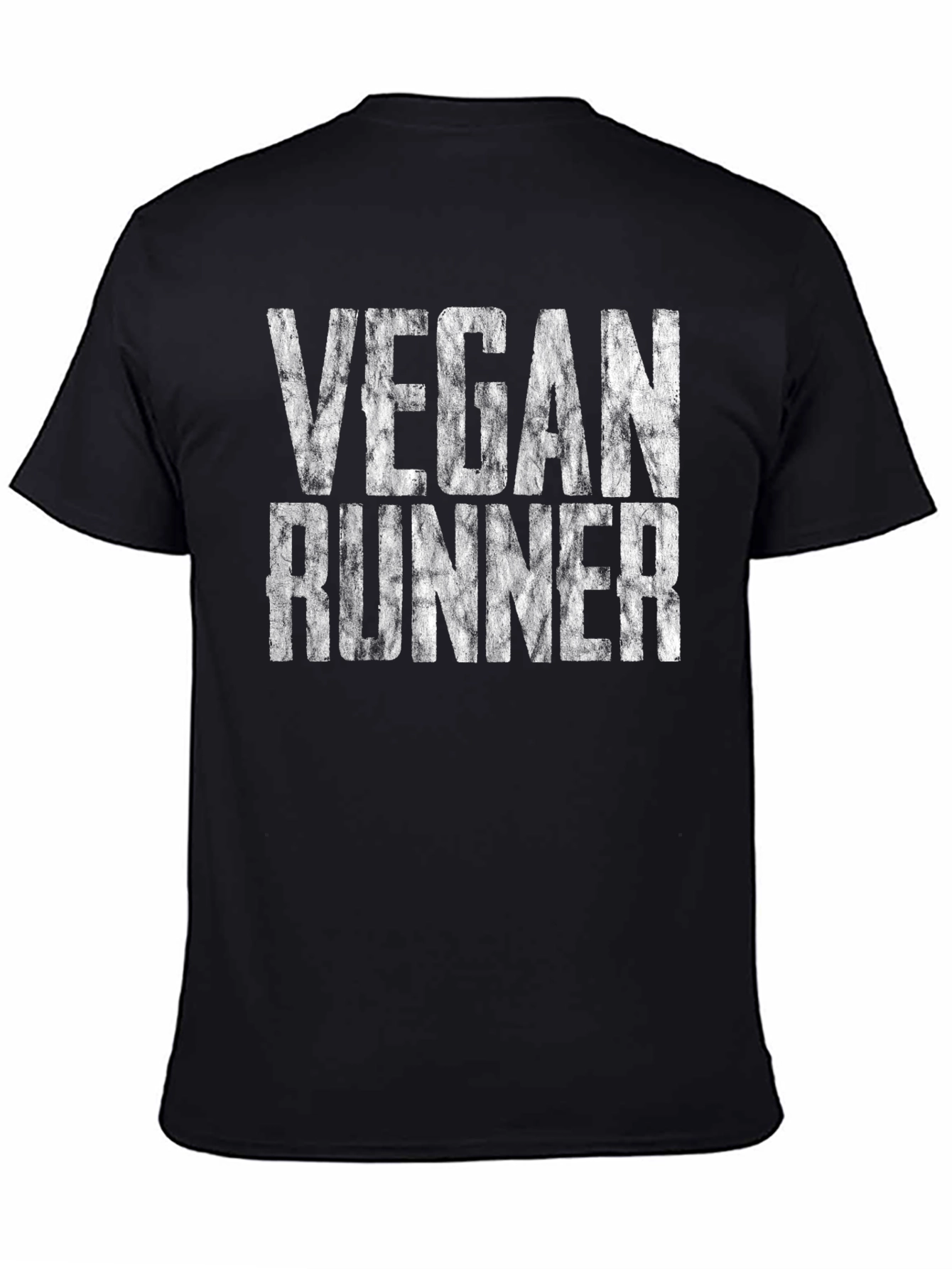 Black Vegan Runner Graphic Tee - Unisex Soft Cotton T-Shirt view 4