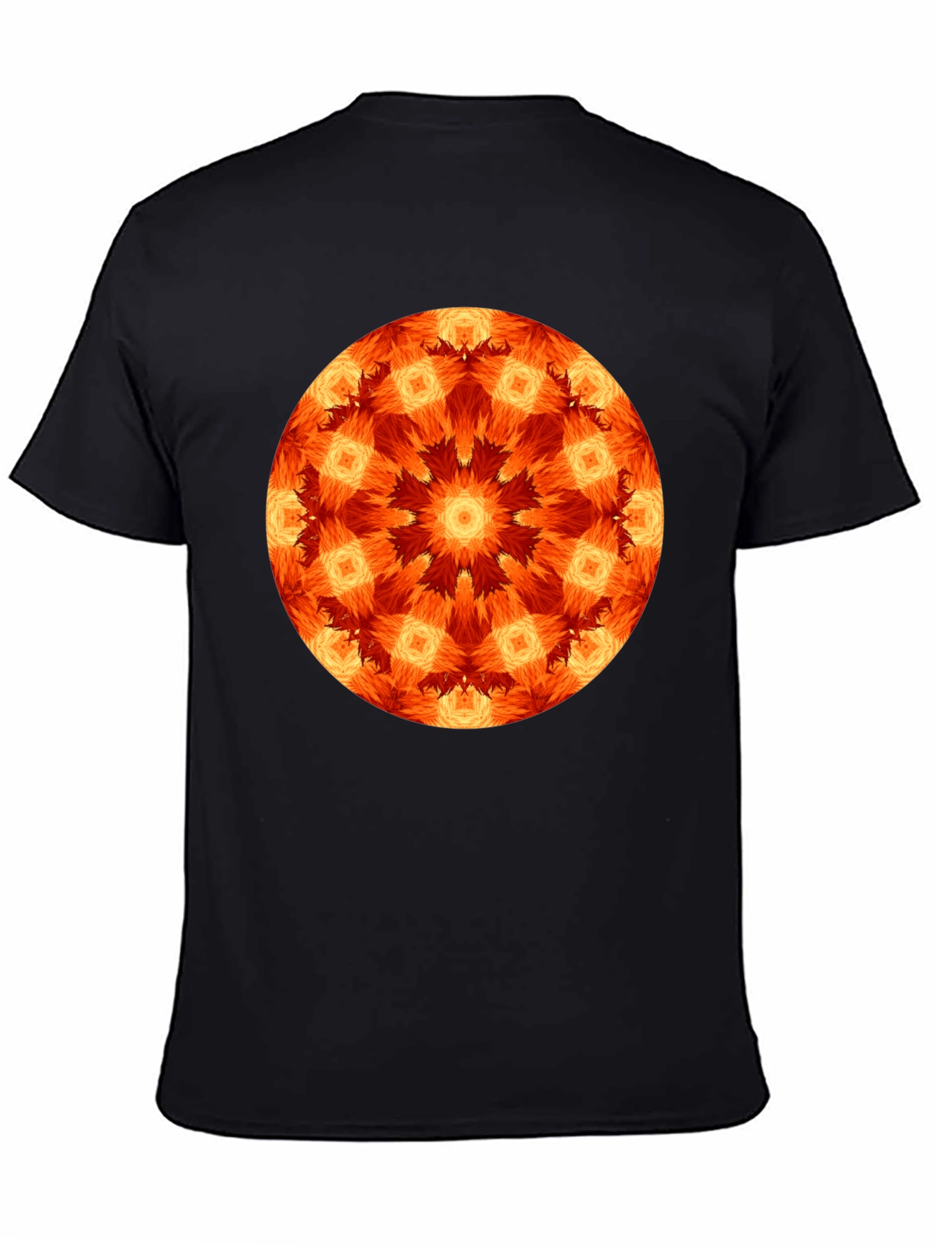 Black Fiery Mandala Graphic Black T-Shirt view 4