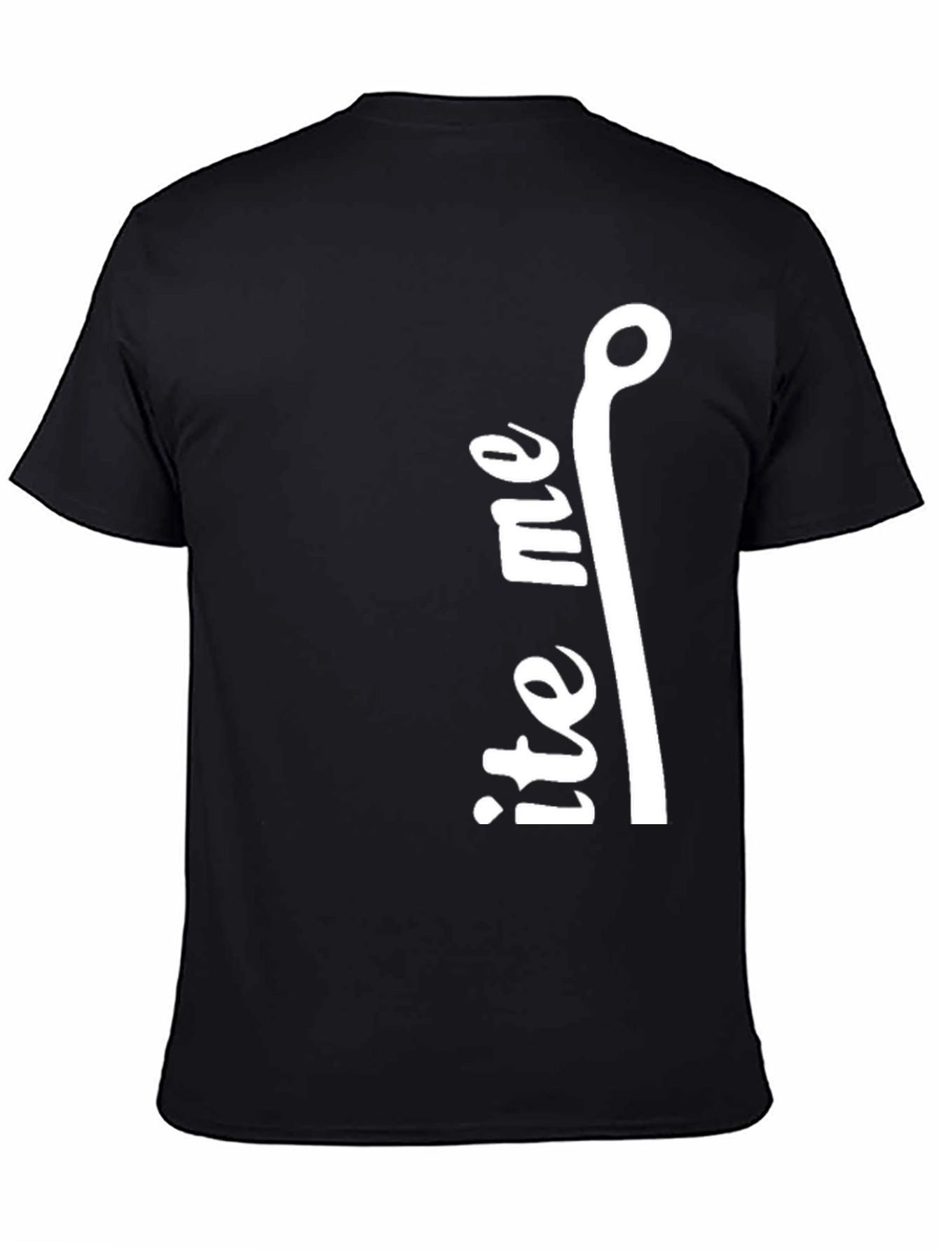 Black Bite Me Fishing Hook Graphic Tee - Black Cotton view 4