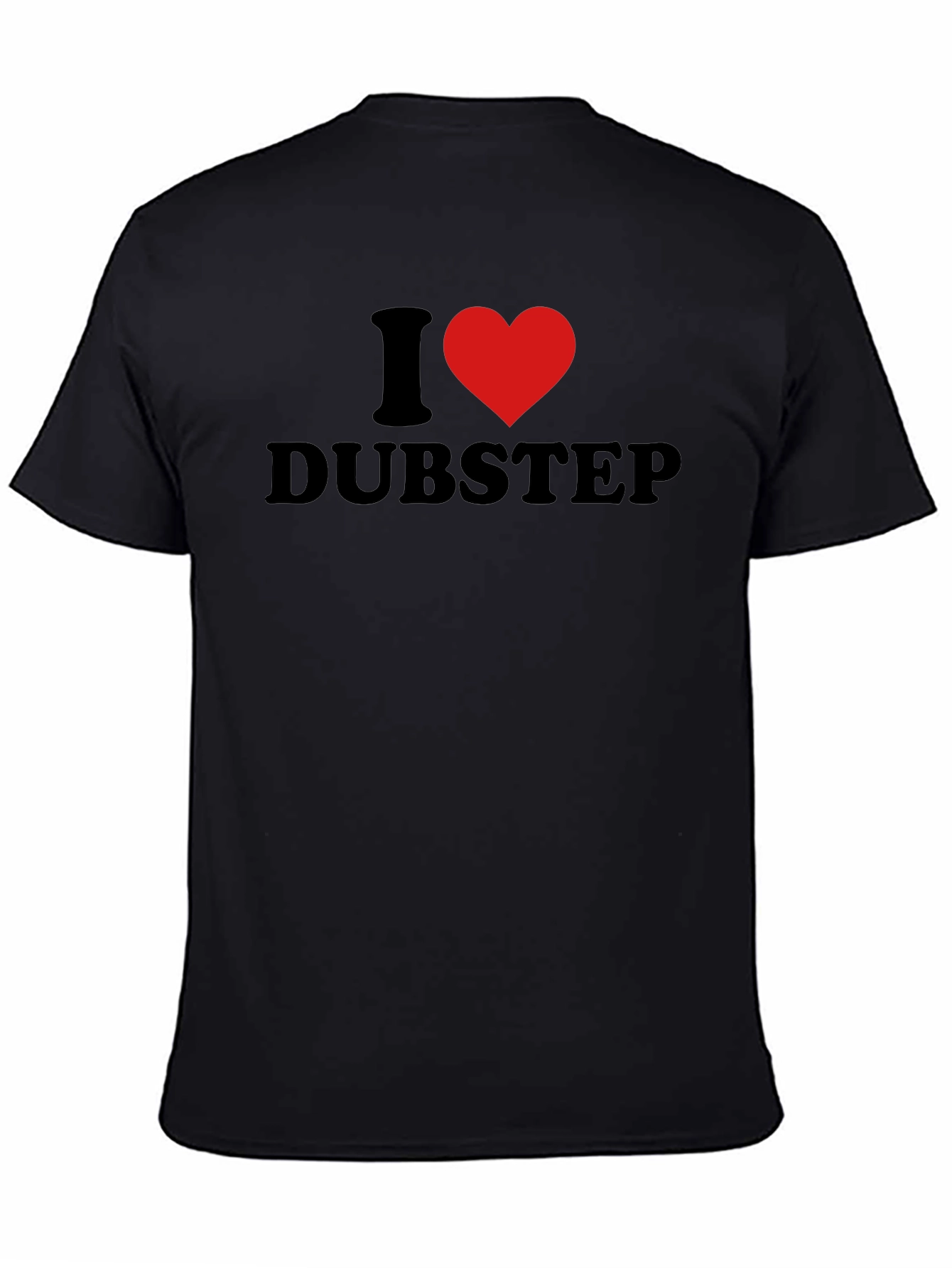 Black I Heart Dubstep Black T-Shirt view 4