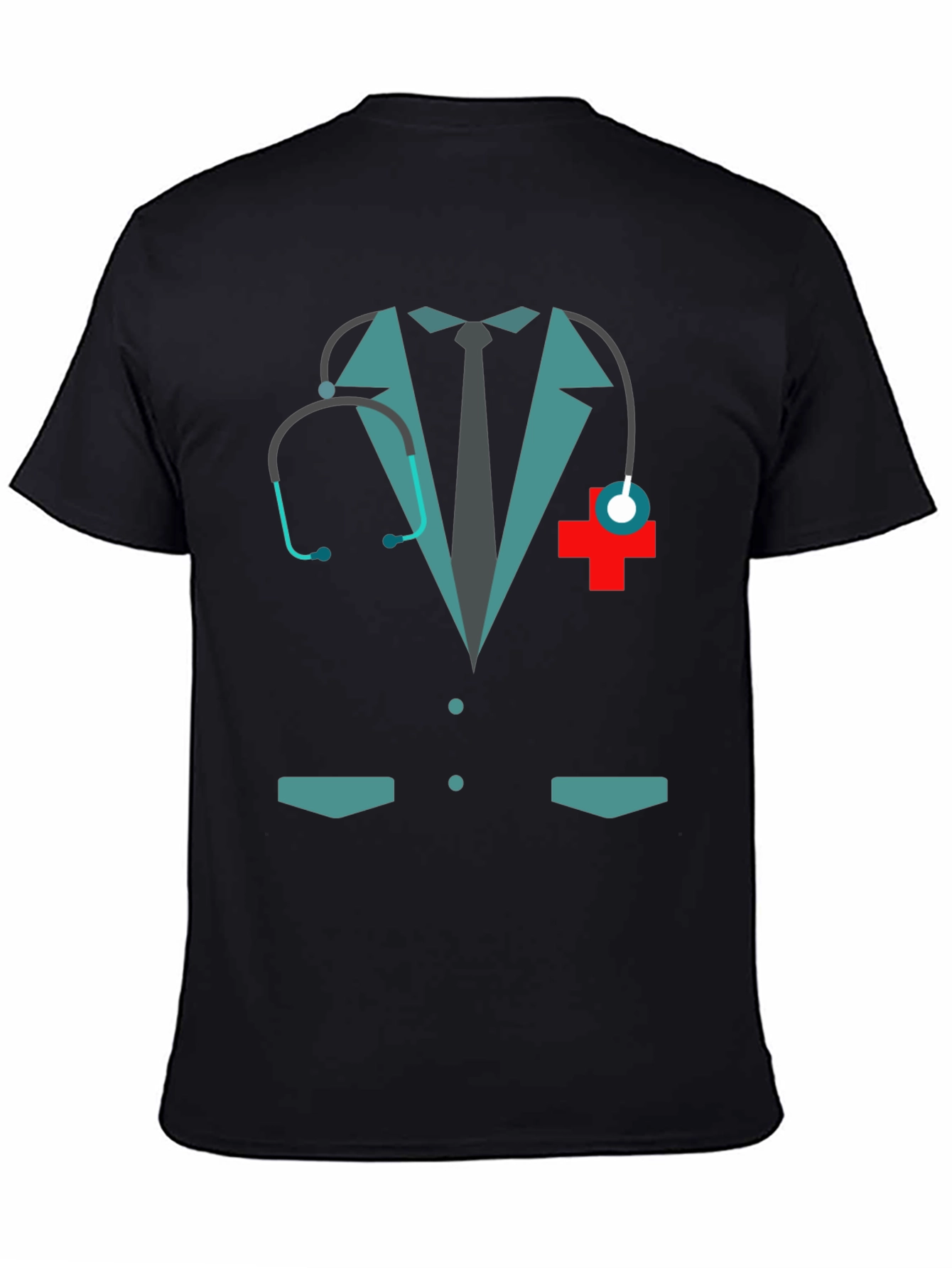 Black Doctor Costume Graphic Tee - Novelty Design view 4