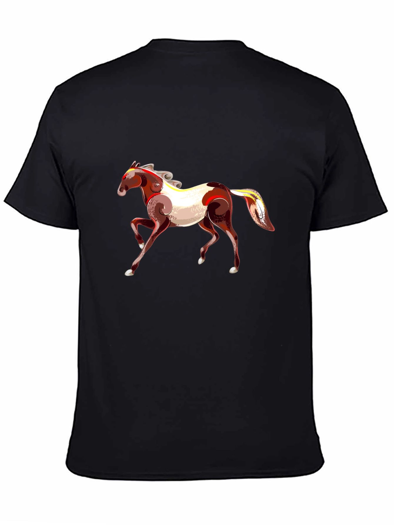 Black Horse Graphic Black T-Shirt view 4
