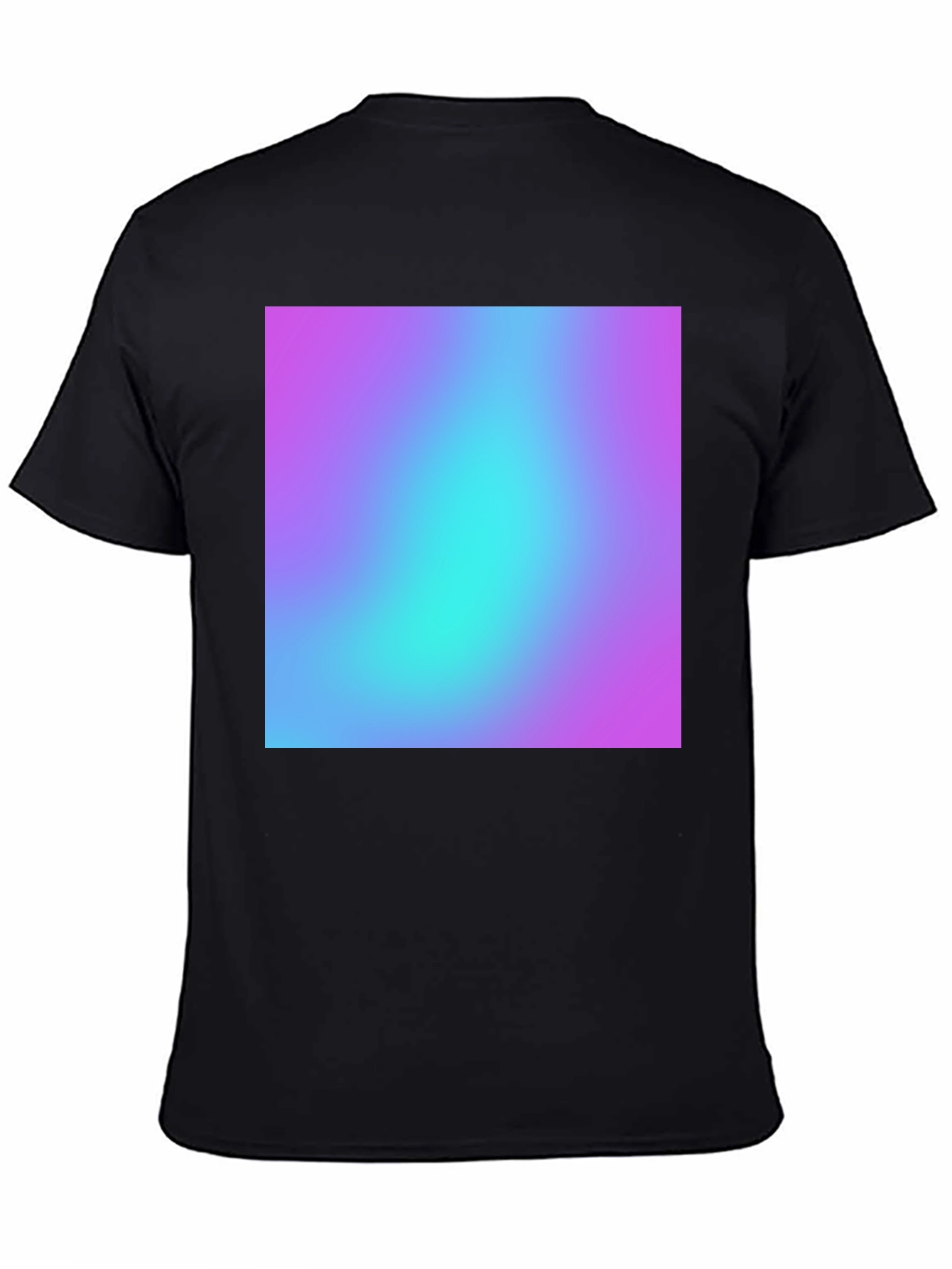 Black Men's Black T-Shirt with Vibrant Gradient Design view 4