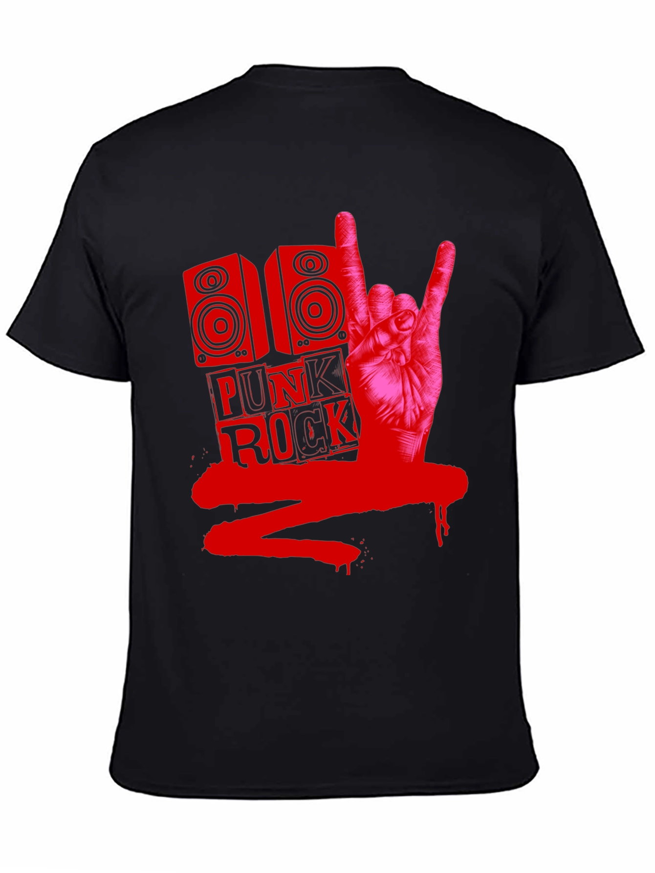 Black Punk Rock Graphic Tee view 4