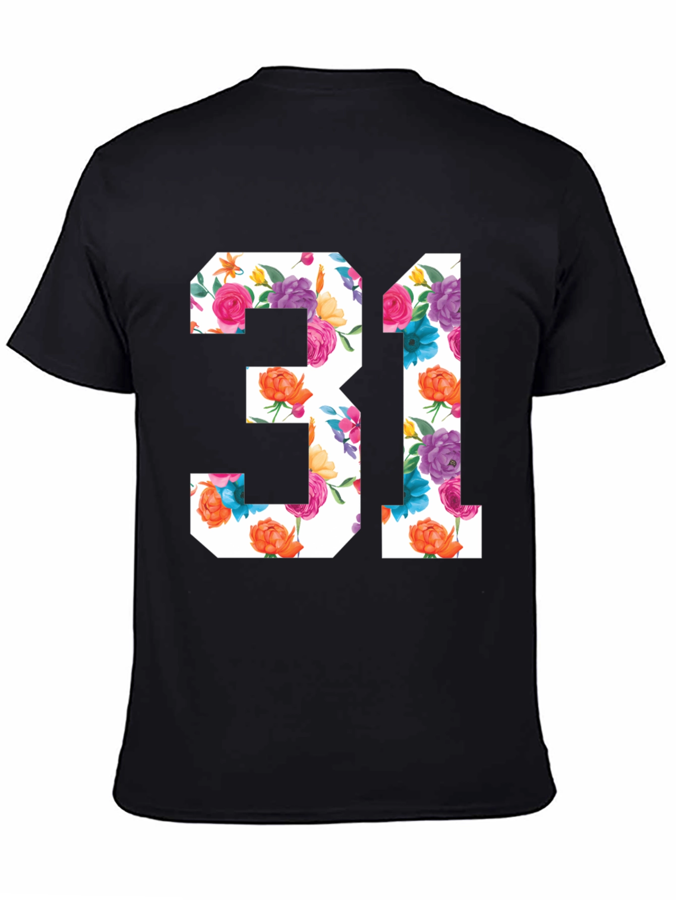 Black Floral Number 31 Graphic T-Shirt view 4