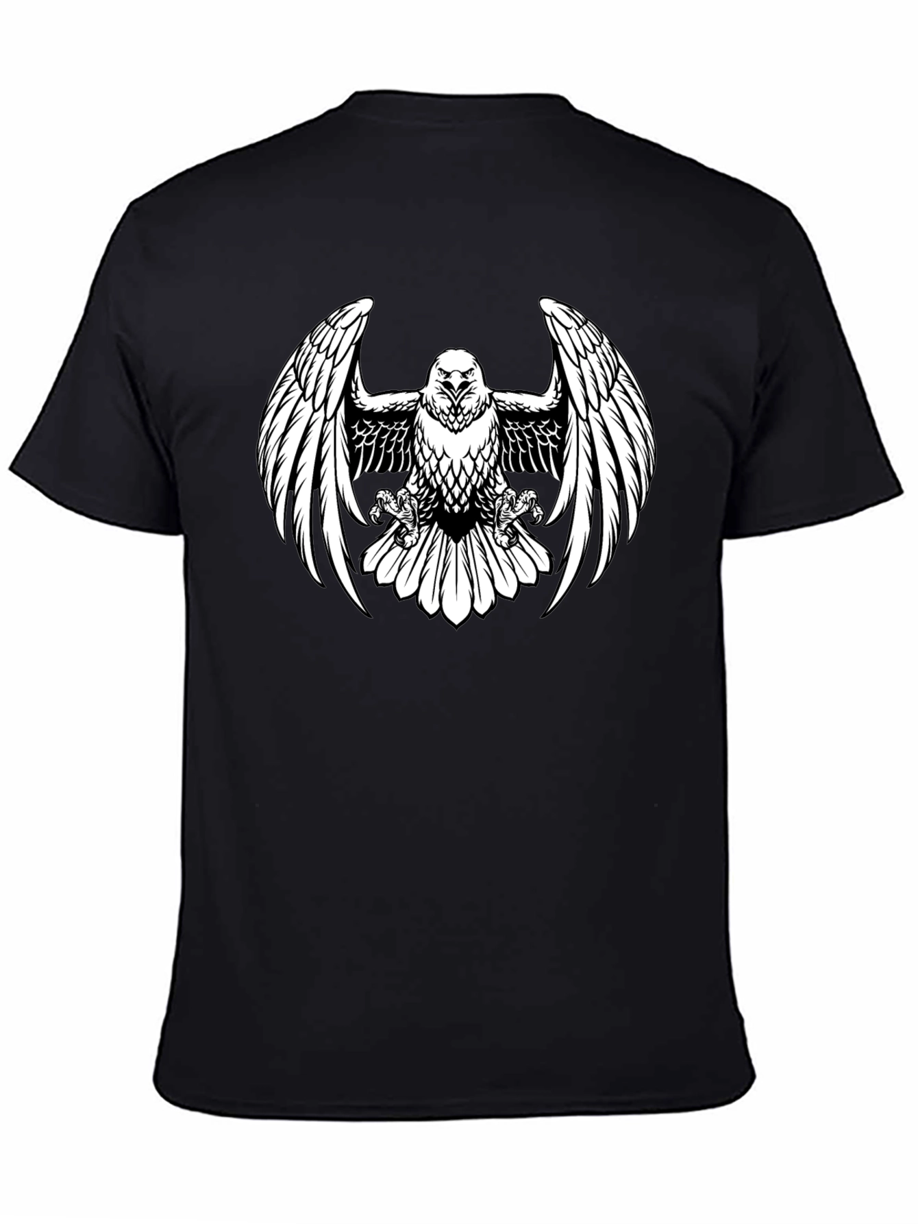 Black Eagle Print Black T-Shirt view 4