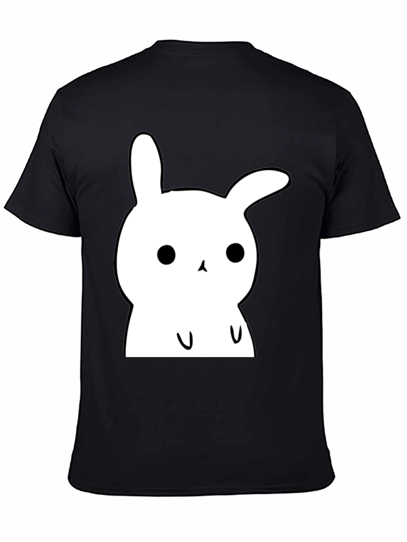 Black Cute Bunny Graphic T-Shirt - Soft Cotton Tee view 4