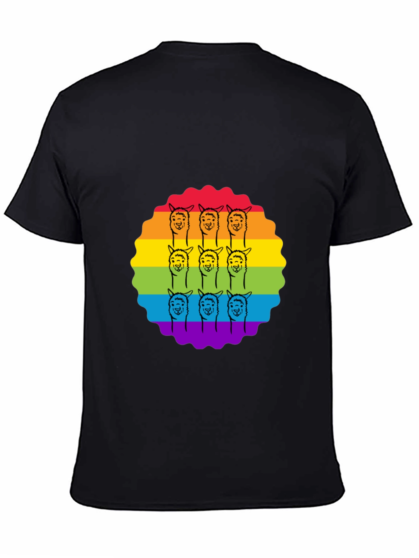 Black Rainbow Alpaca T-Shirt view 4