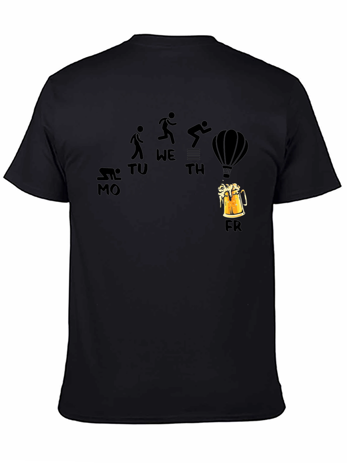 Black Funny Weekday Evolution Beer Friday Graphic T-Shirt view 4