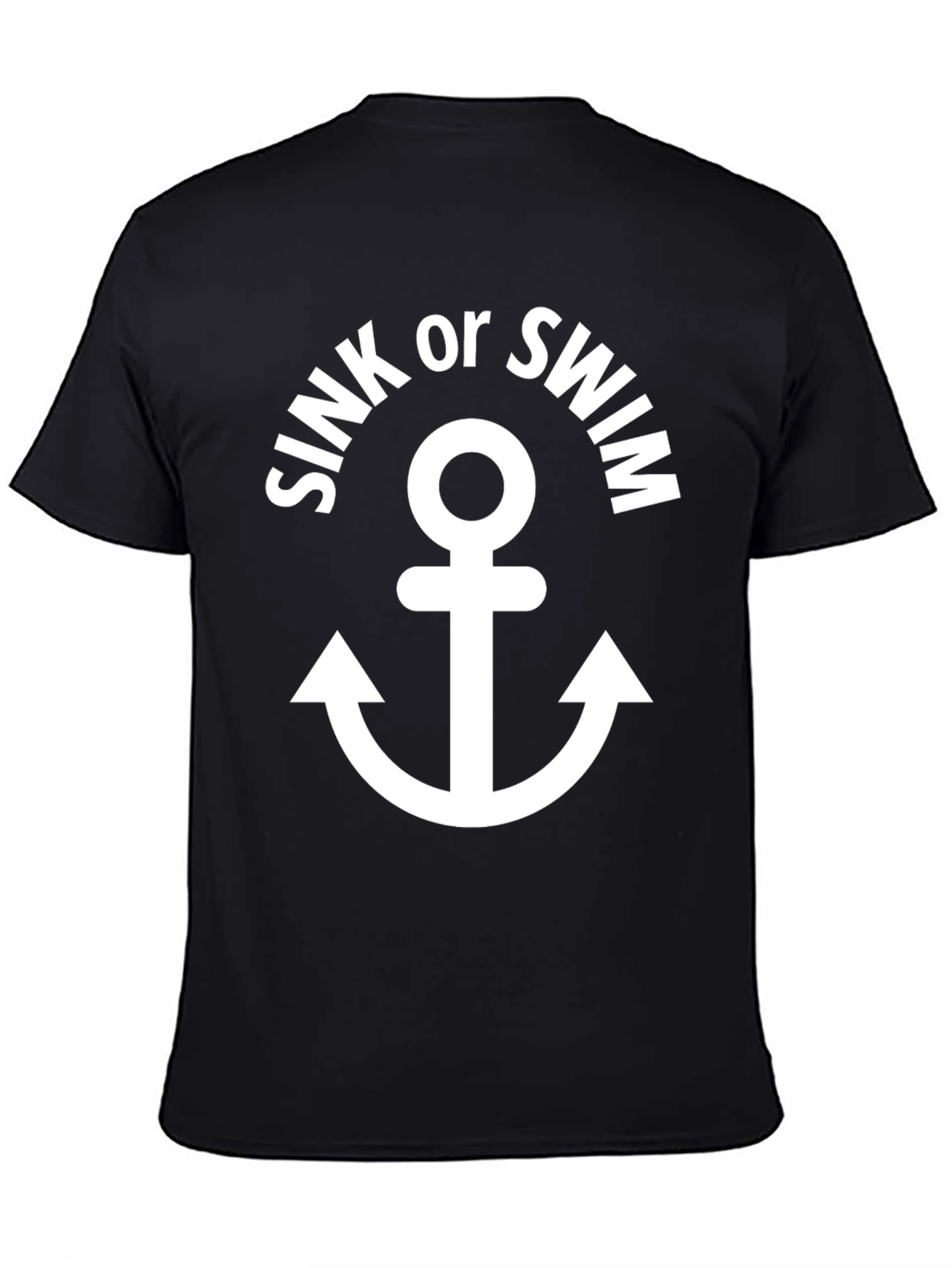 Black Sink or Swim Anchor Graphic T-Shirt view 4