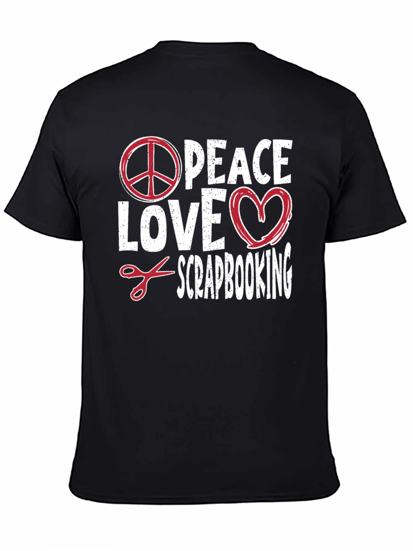 Black Peace Love Scrapbooking Graphic Tee view 4